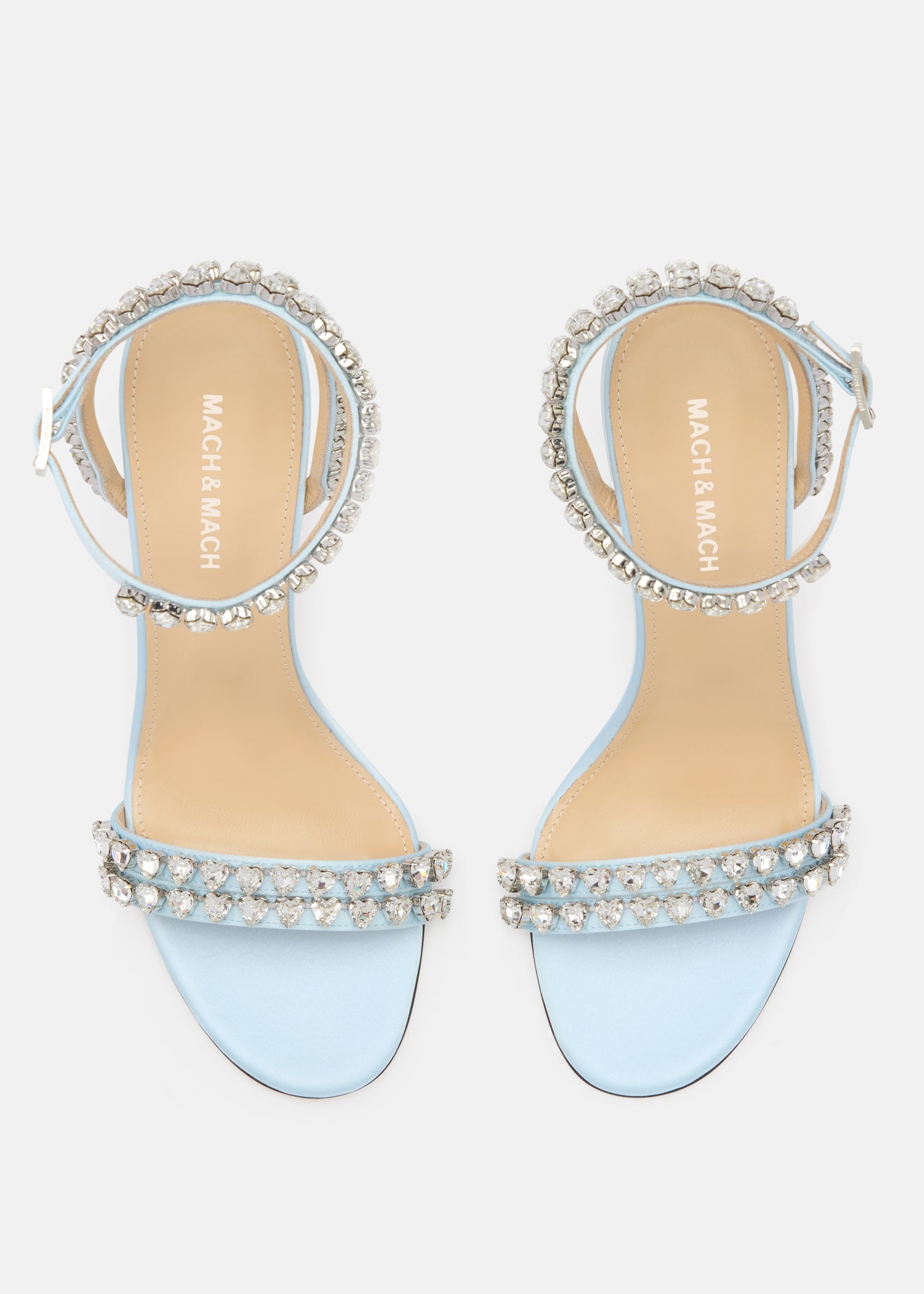 Audrey Crystal Round Toe Satin Sandals