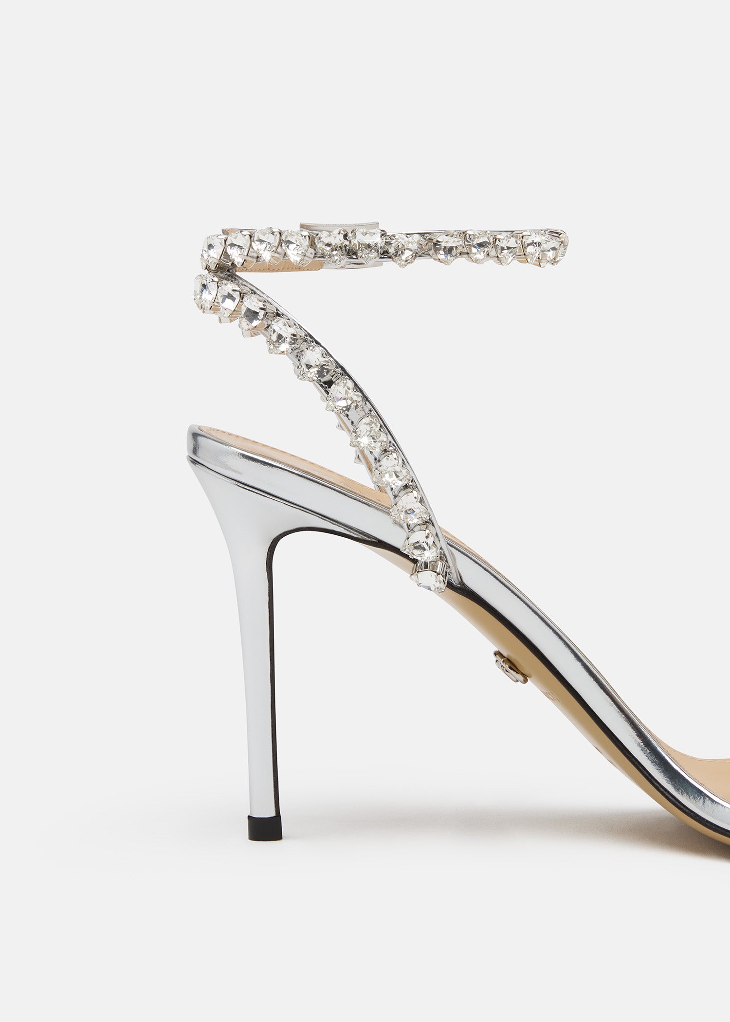 Audrey Crystal Round Toe Satin Sandals