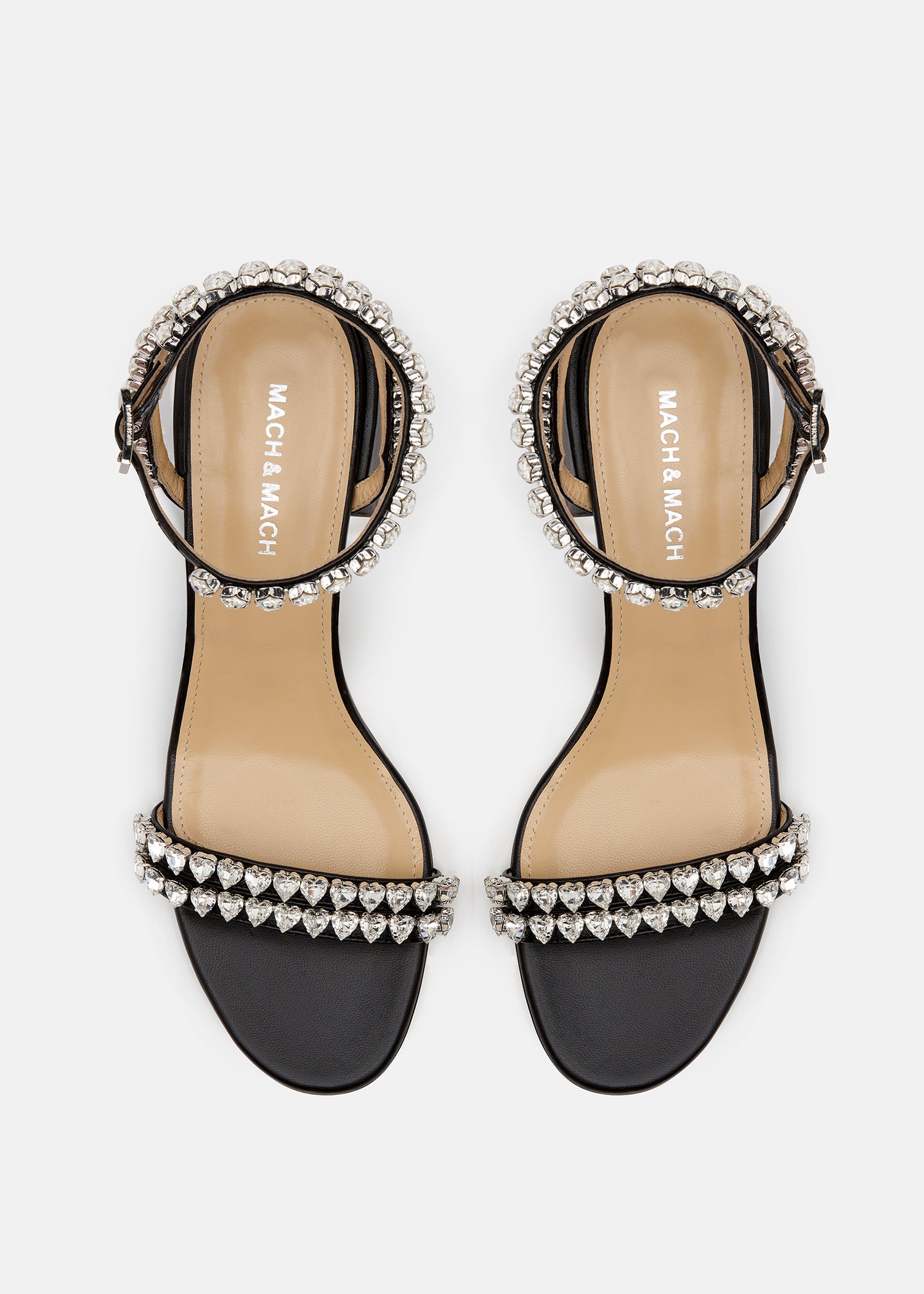 Audrey Crystal Round Toe Satin Sandals