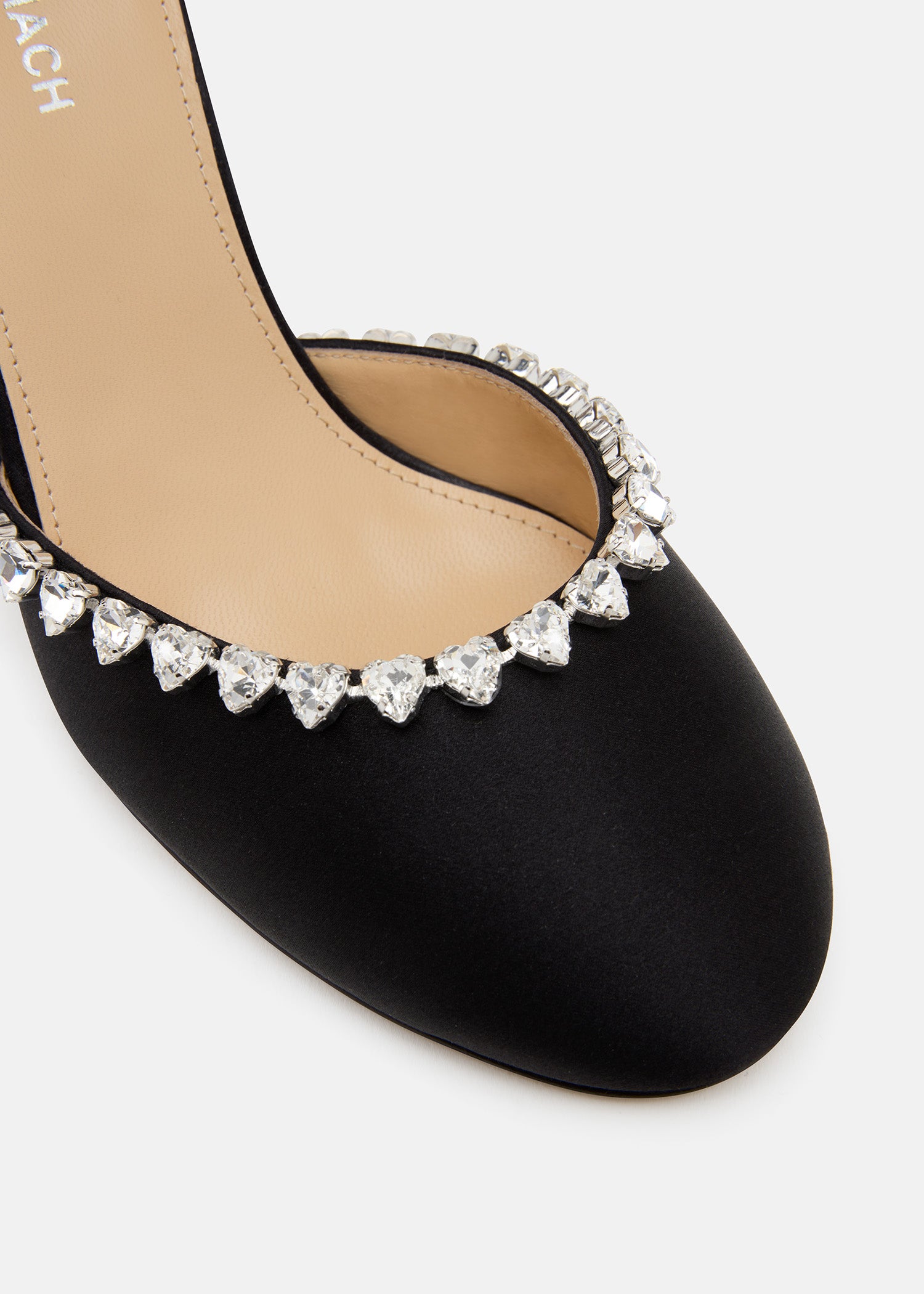 Audrey Crystal Round Toe Satin Sandals