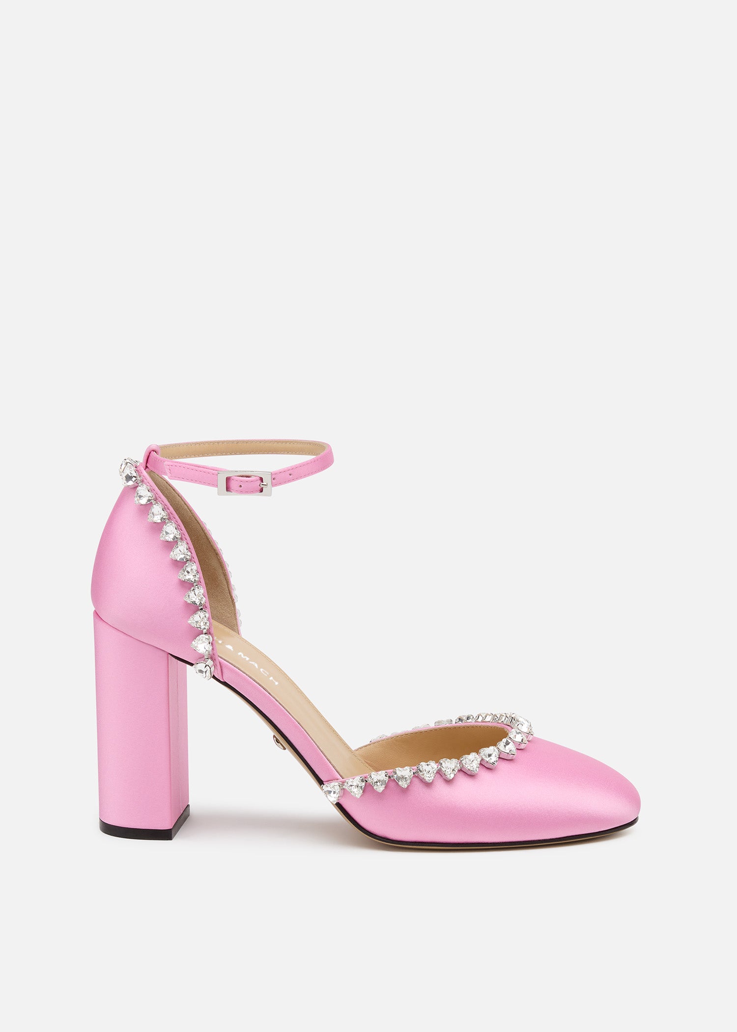 Audrey Crystal Round Toe Satin Sandals