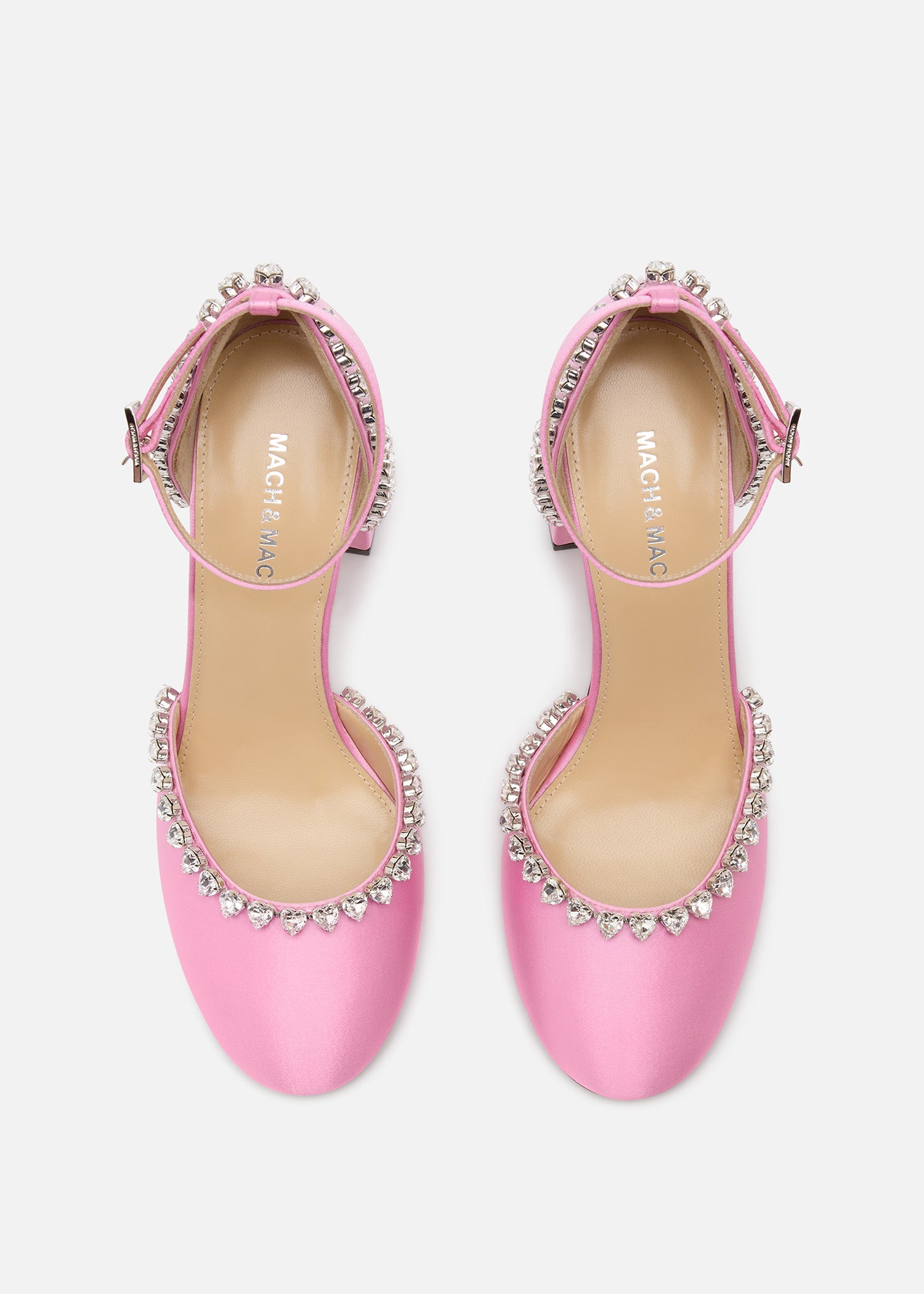 Audrey Crystal Round Toe Satin Sandals