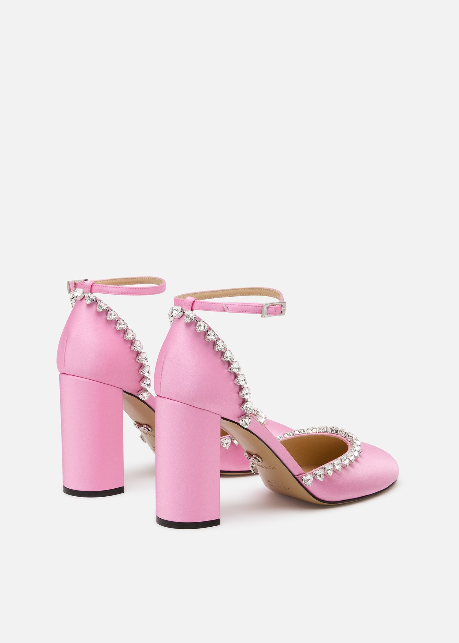 Audrey Crystal Round Toe Satin Sandals