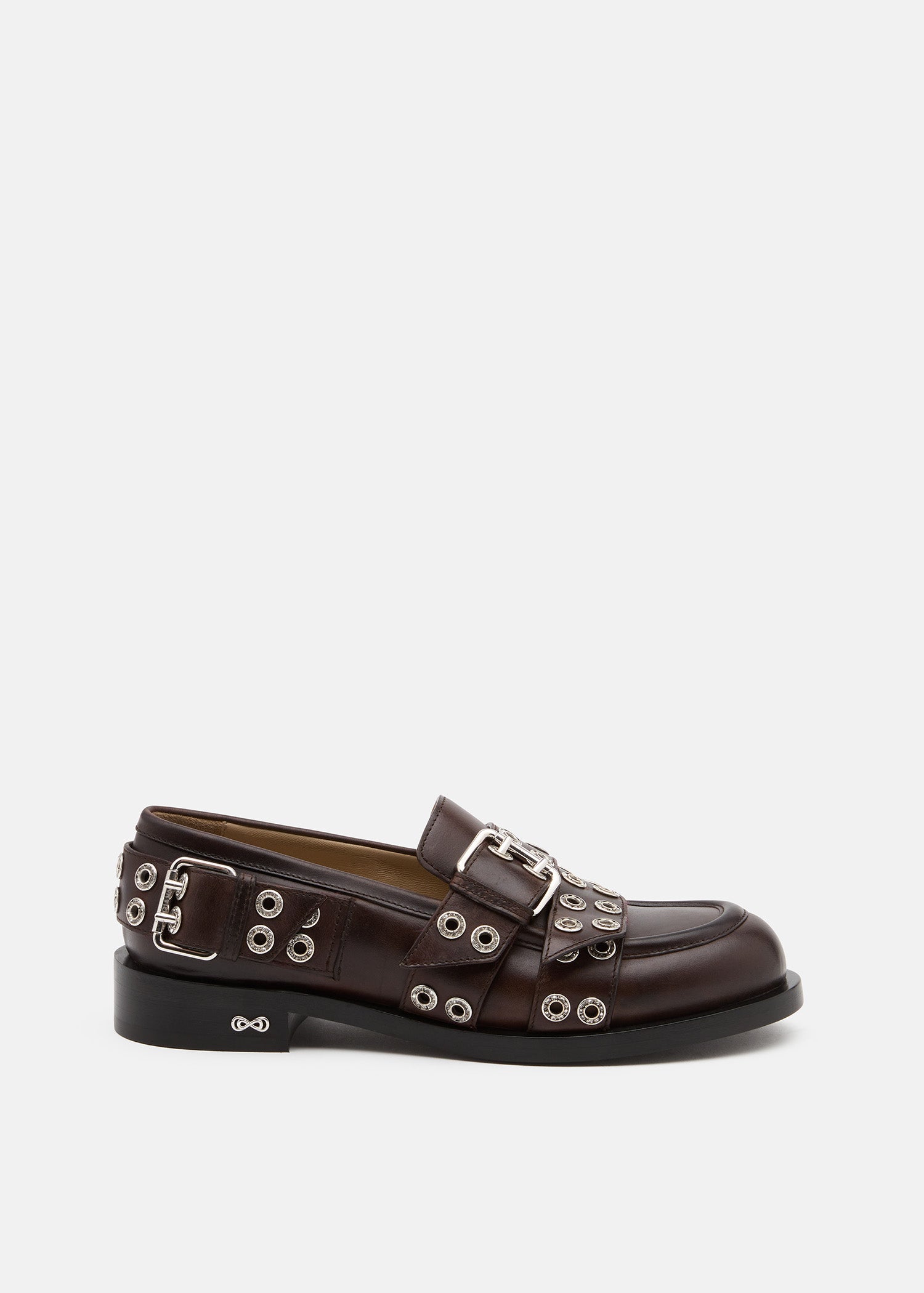 Buckle Belt Vintage Leather Loafers