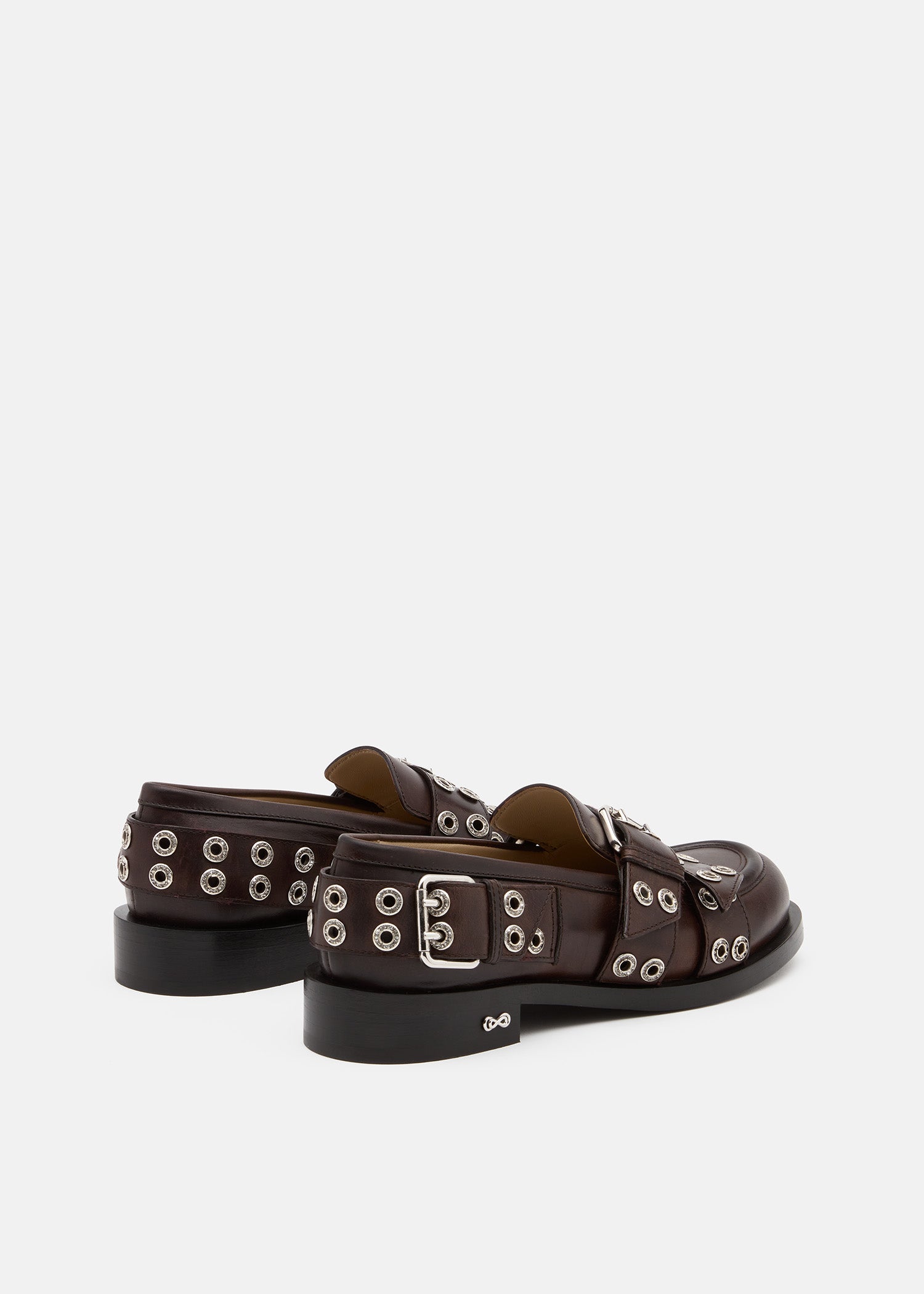 Buckle Belt Vintage Leather Loafers