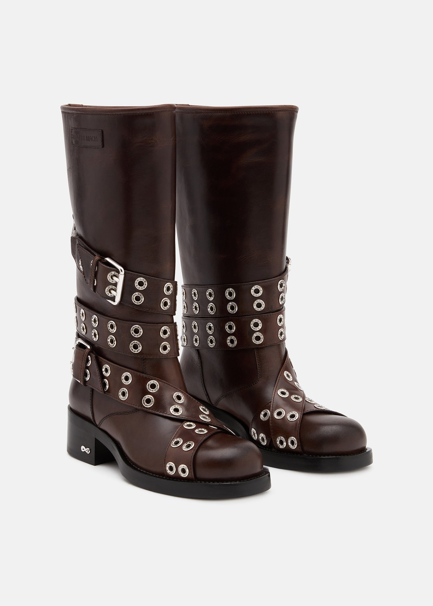 Buckle Belt Vintage Leather Combat Boots