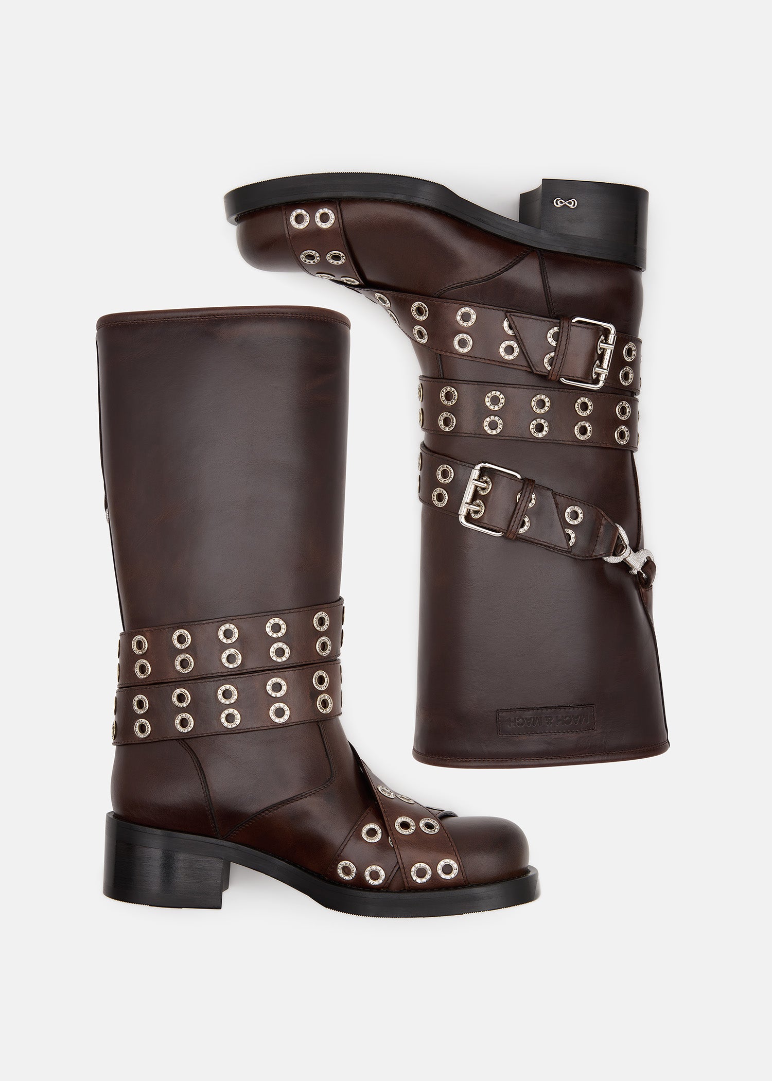 Buckle Belt Vintage Leather Combat Boots