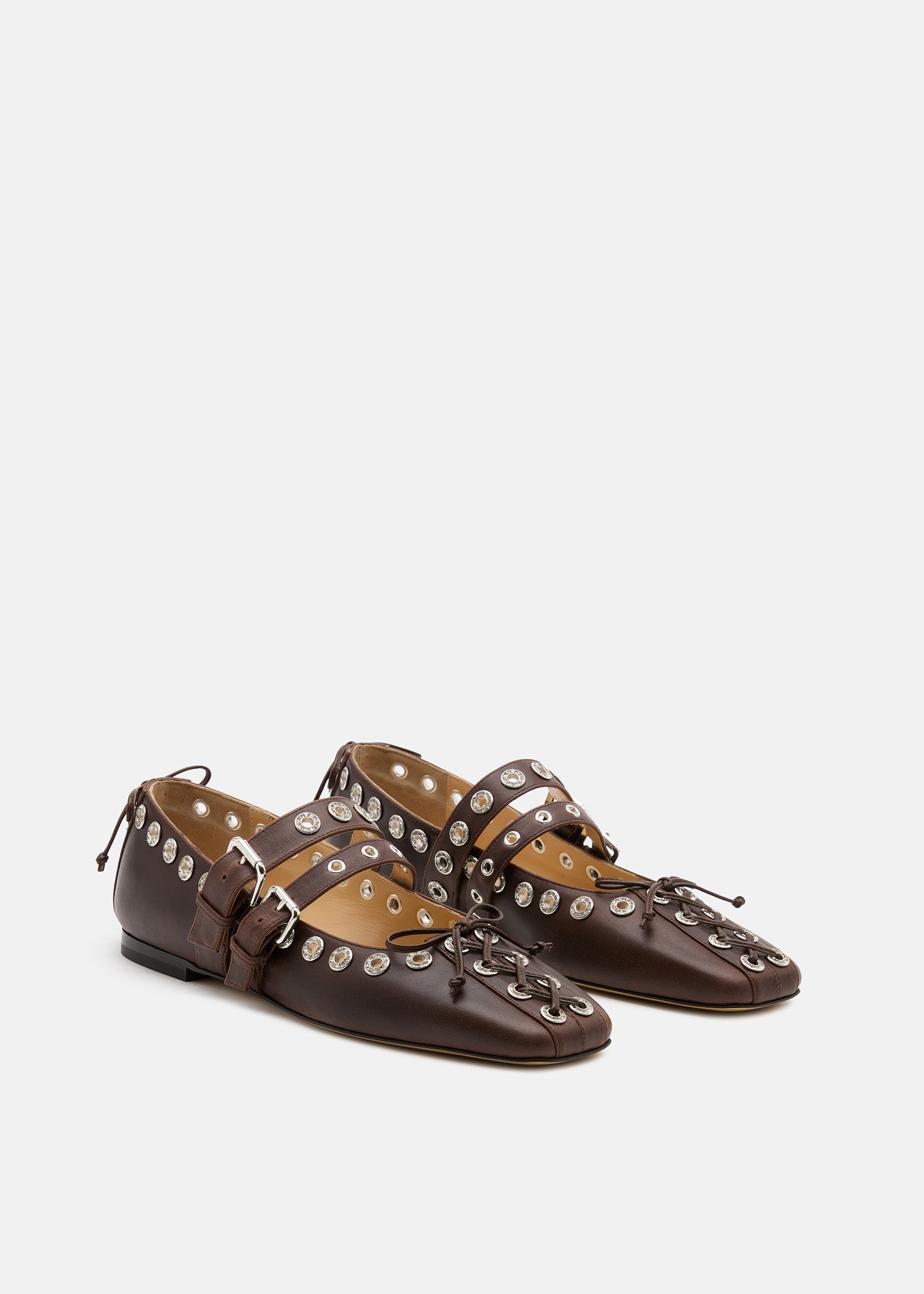 Crystalized Corset Square Toe Ballet Flats