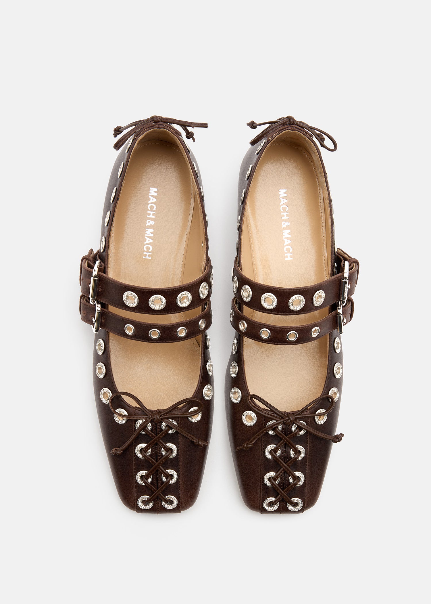 Crystalized Corset Square Toe Ballet Flats