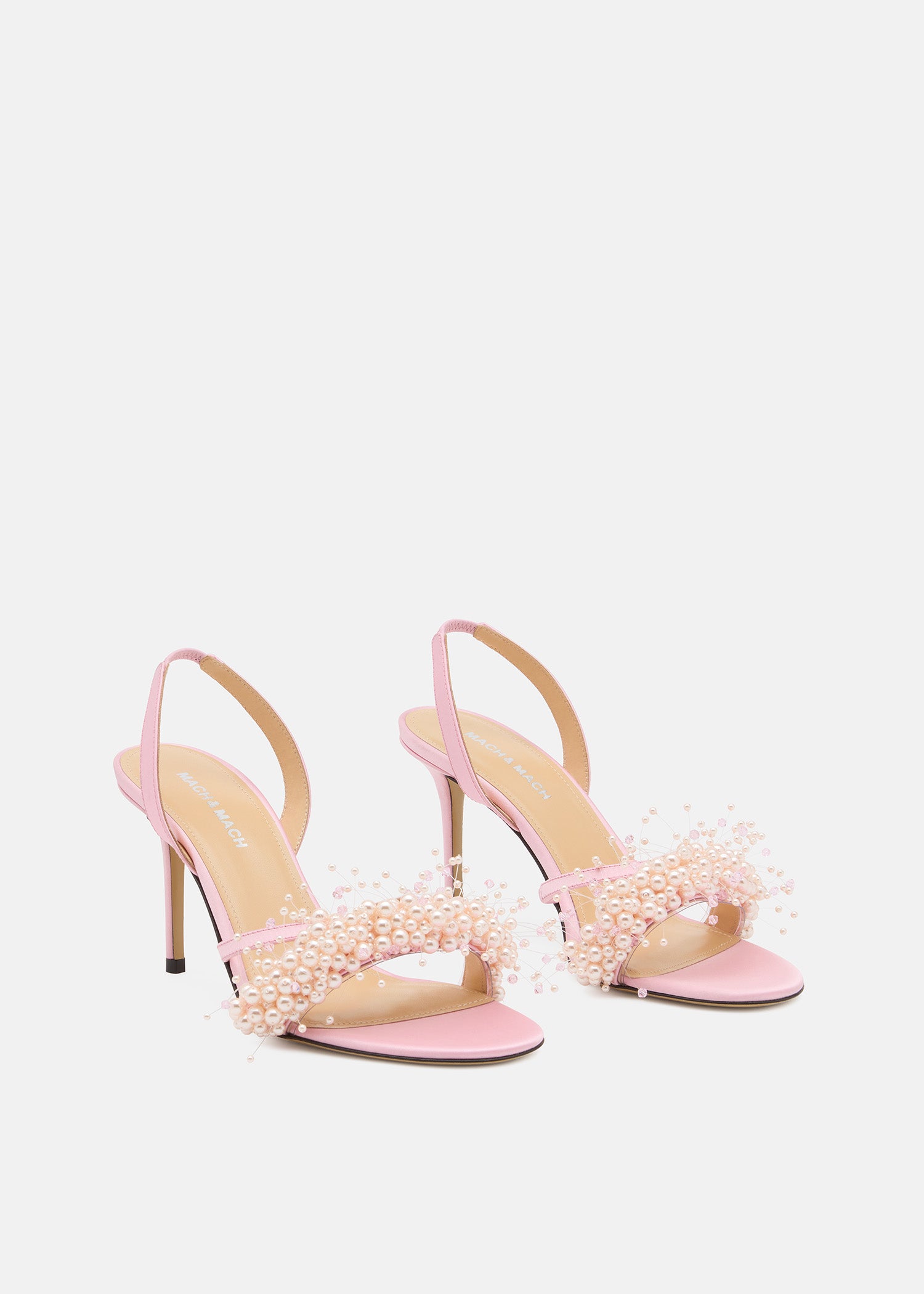 Floating Pearl Pink Satin Sandals