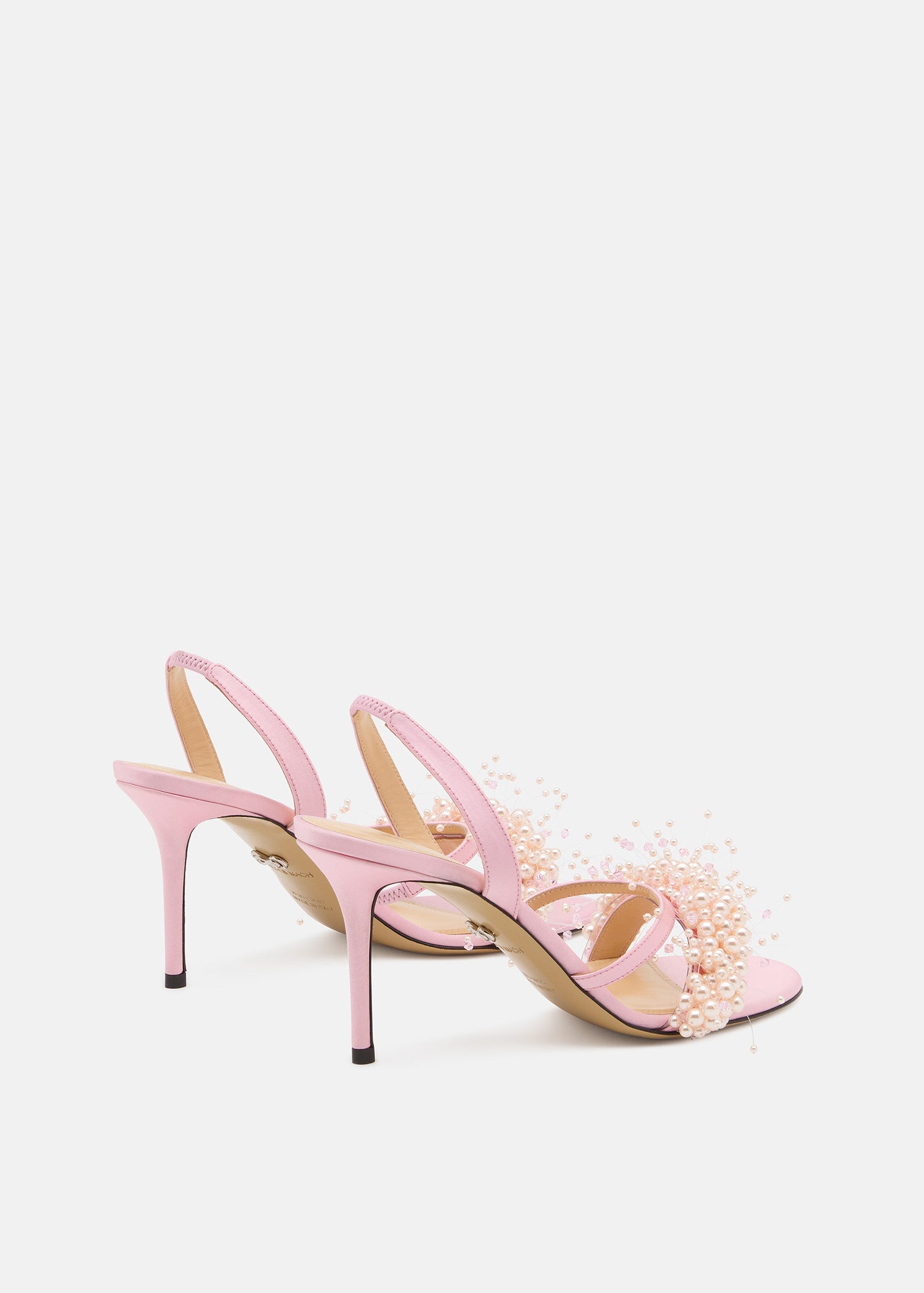 Floating Pearl Pink Satin Sandals