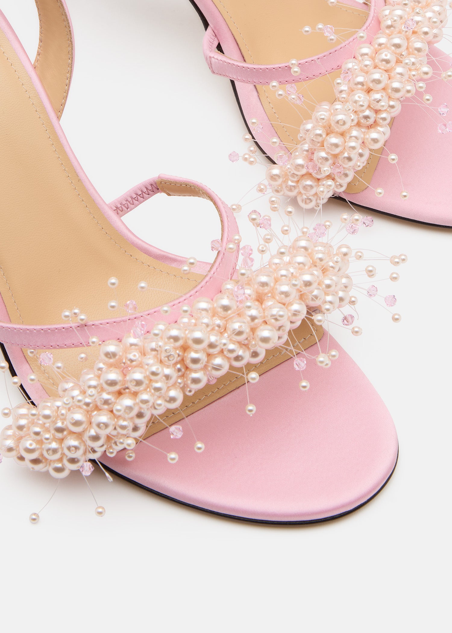 Floating Pearl Pink Satin Sandals