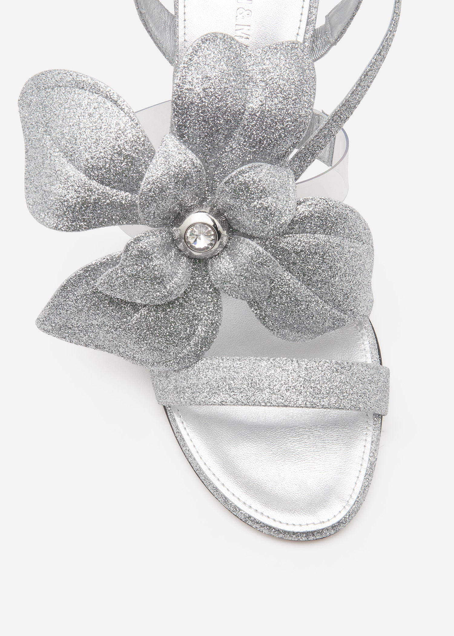 Orchid Silver Glitter Round Toe Sandals