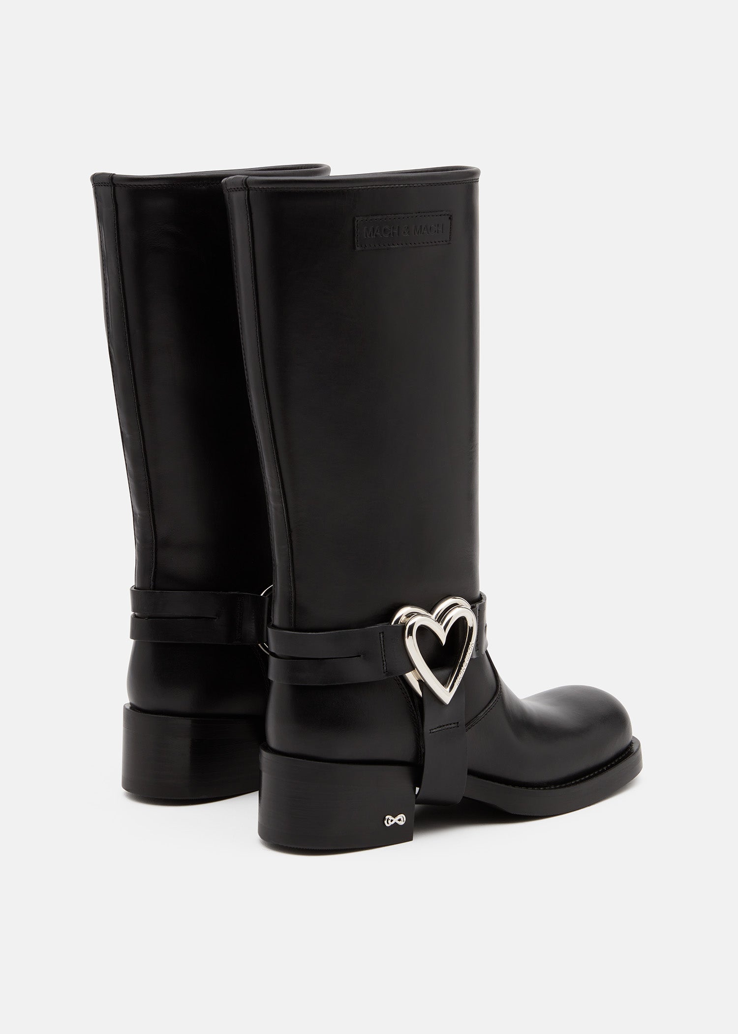 Double Heart Vintage Leather Combat Boots