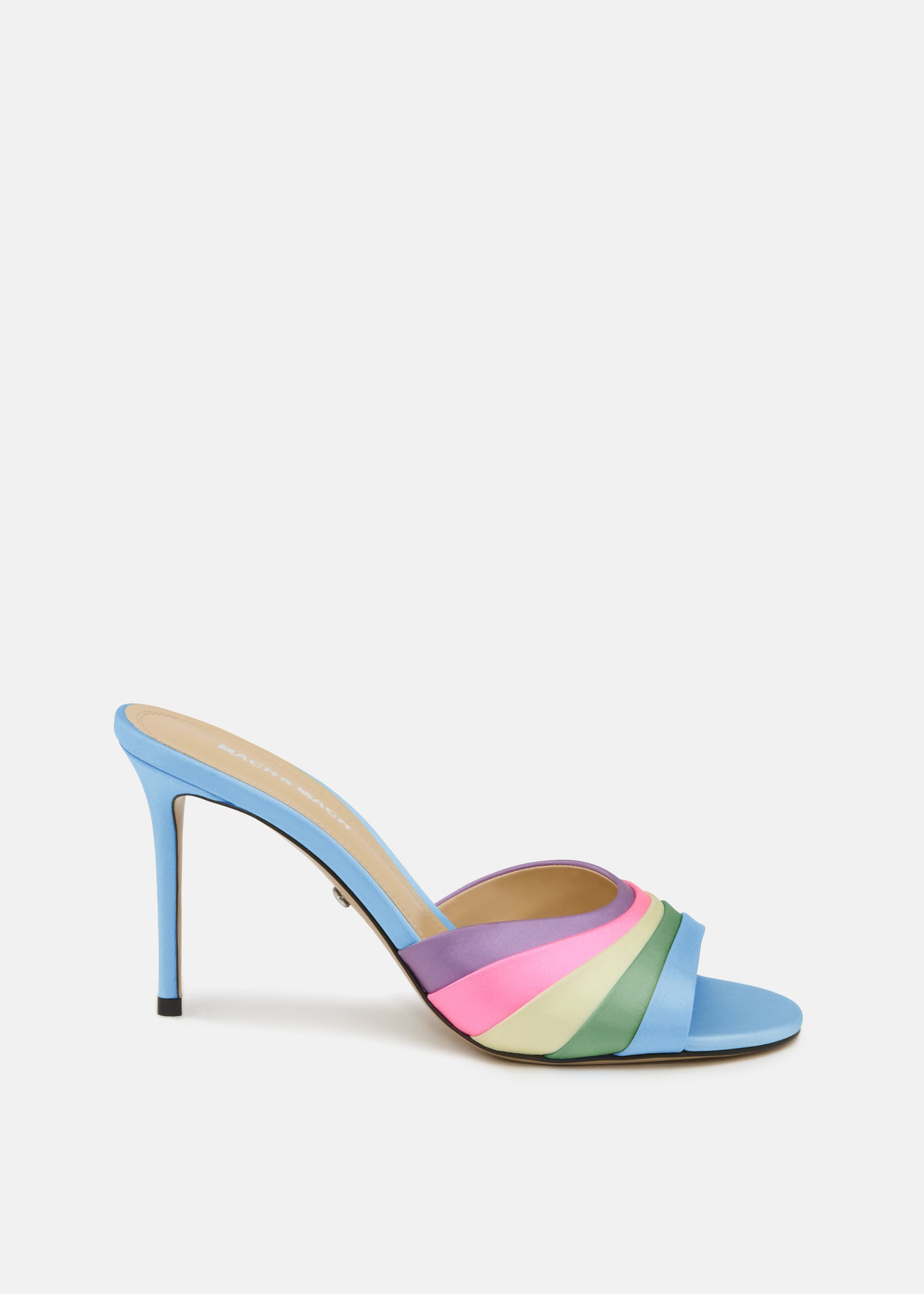 Gradient Multicolor Satin Mules