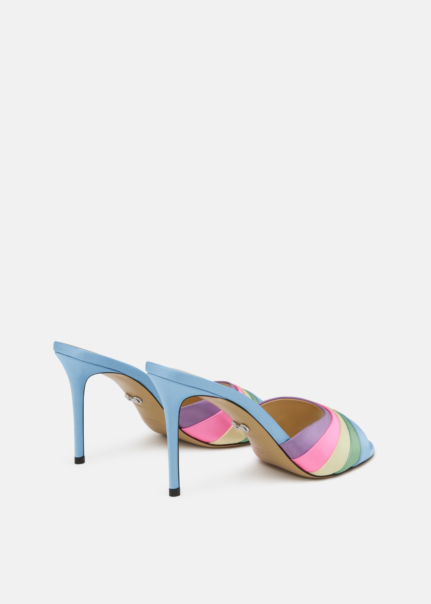 Gradient Multicolor Satin Mules