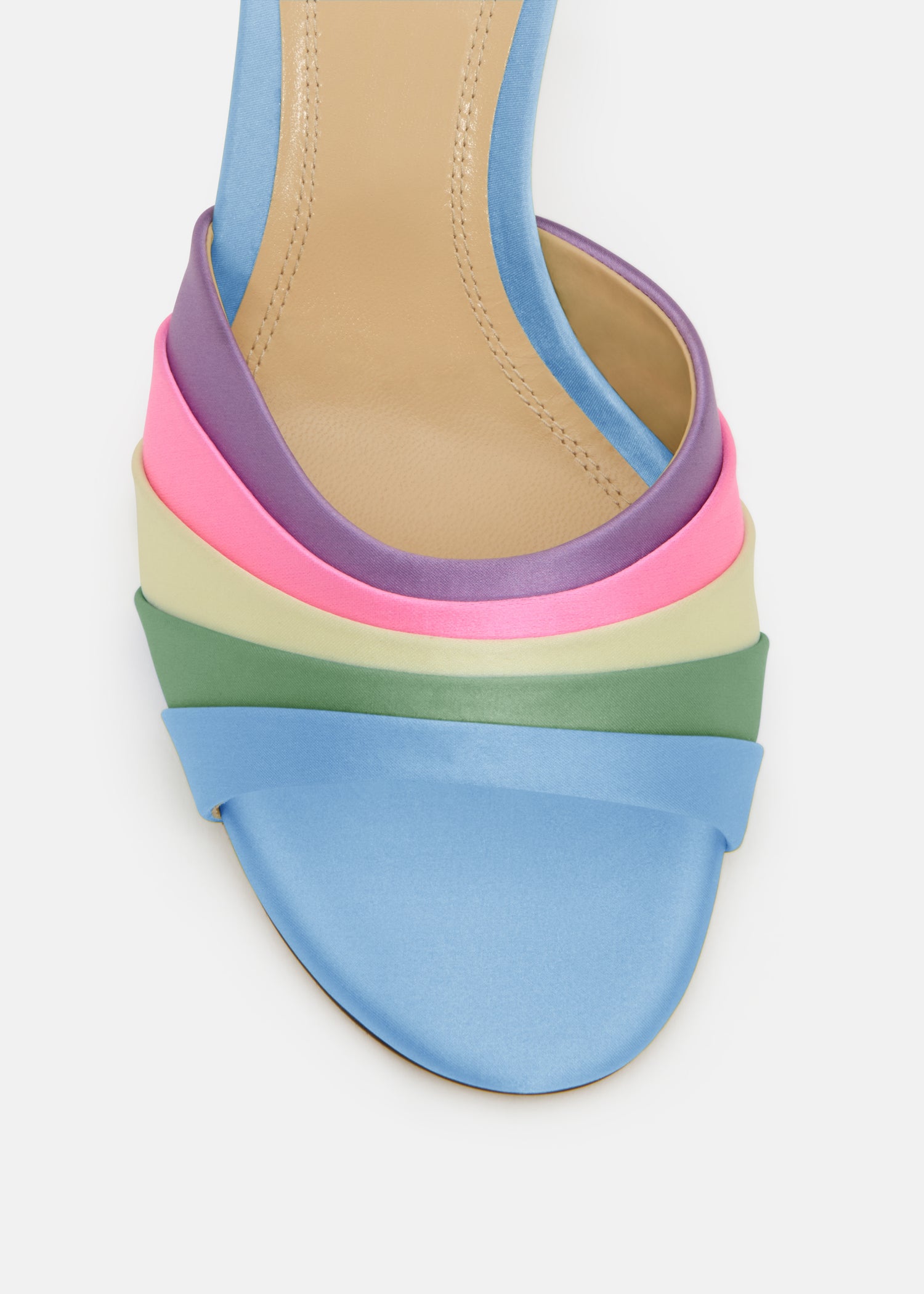 Gradient Multicolor Satin Mules