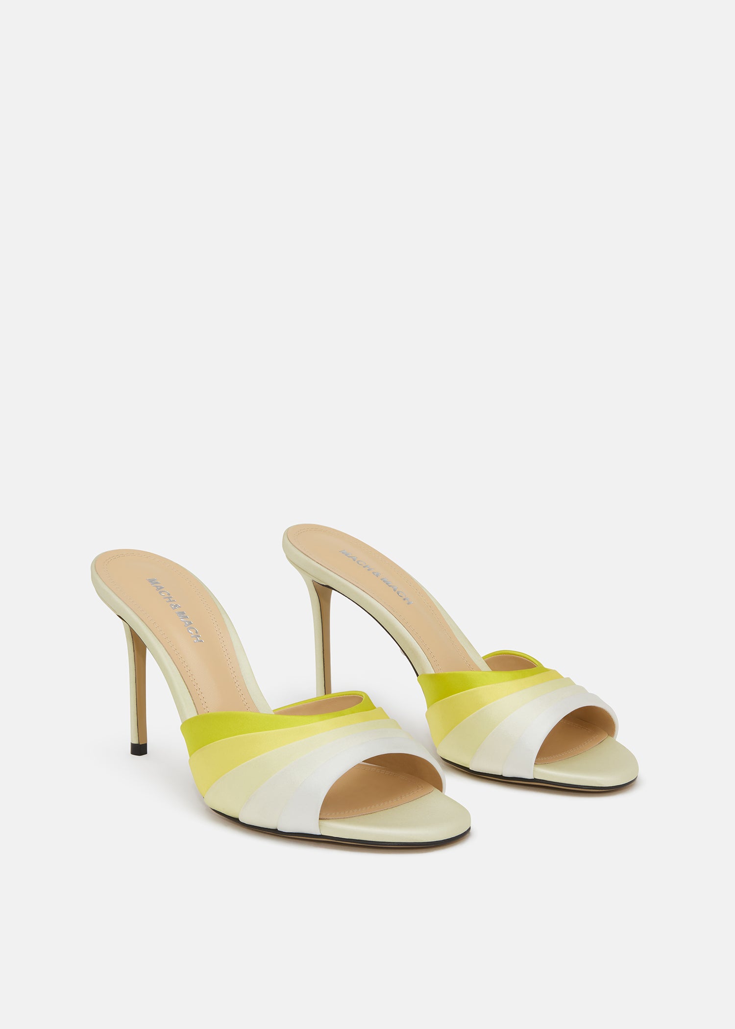 Gradient Butter Yellow Satin Mules