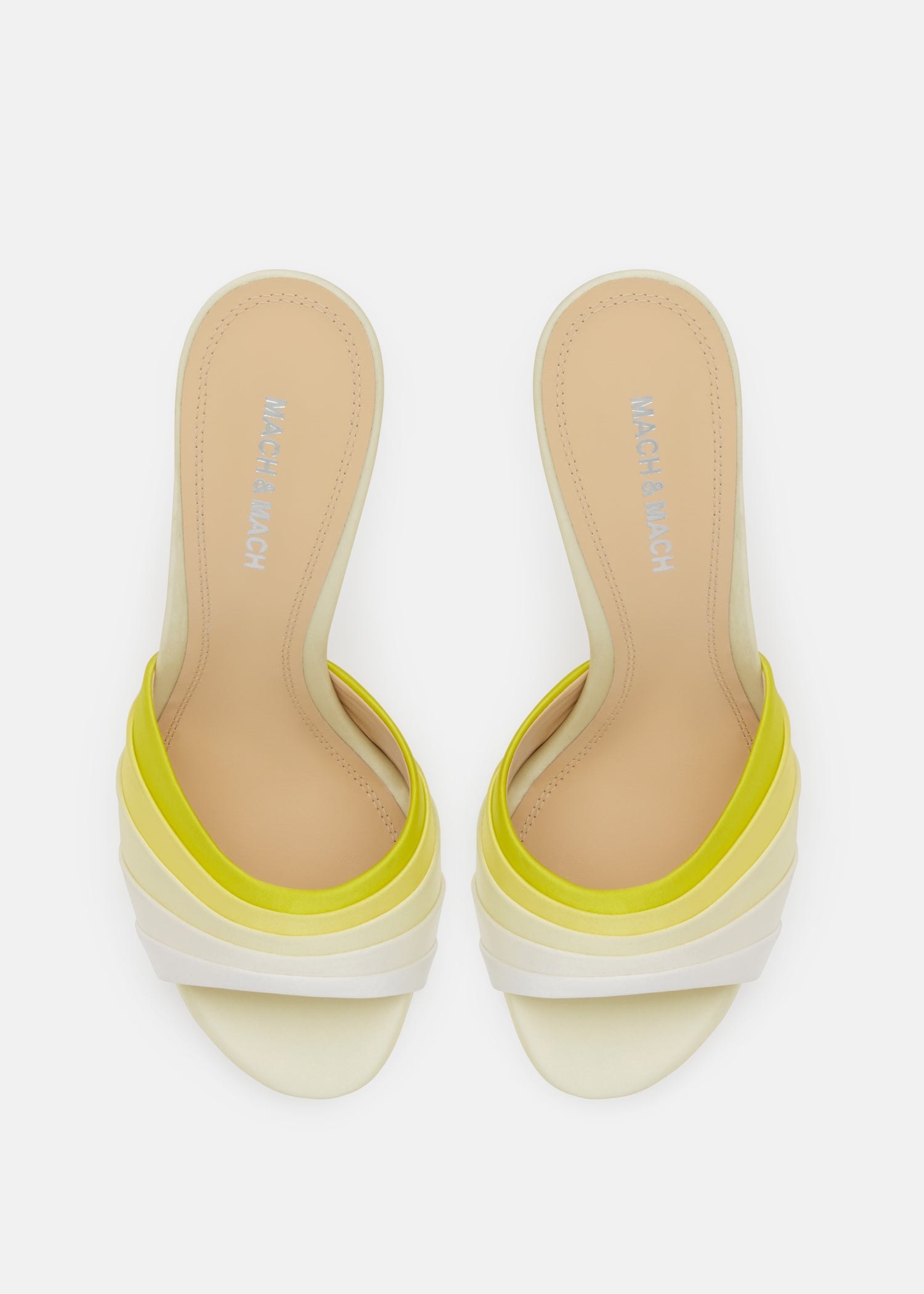 Gradient Butter Yellow Satin Mules