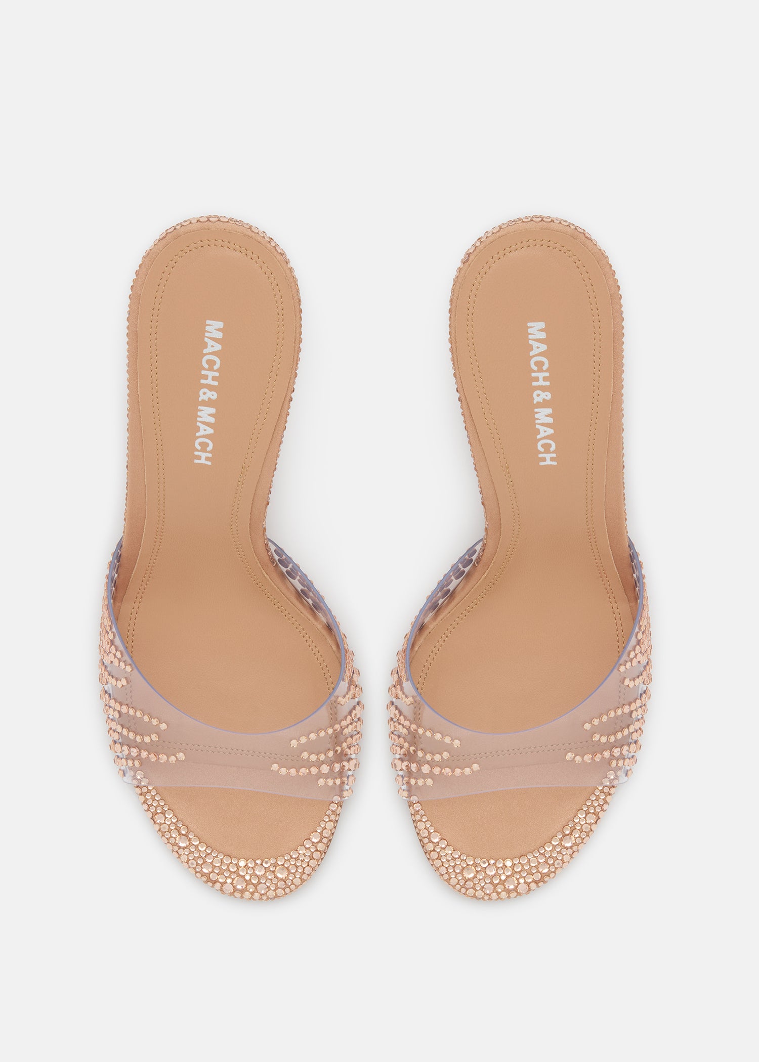 Crystal Flame Golden Brown Round Toe Mules