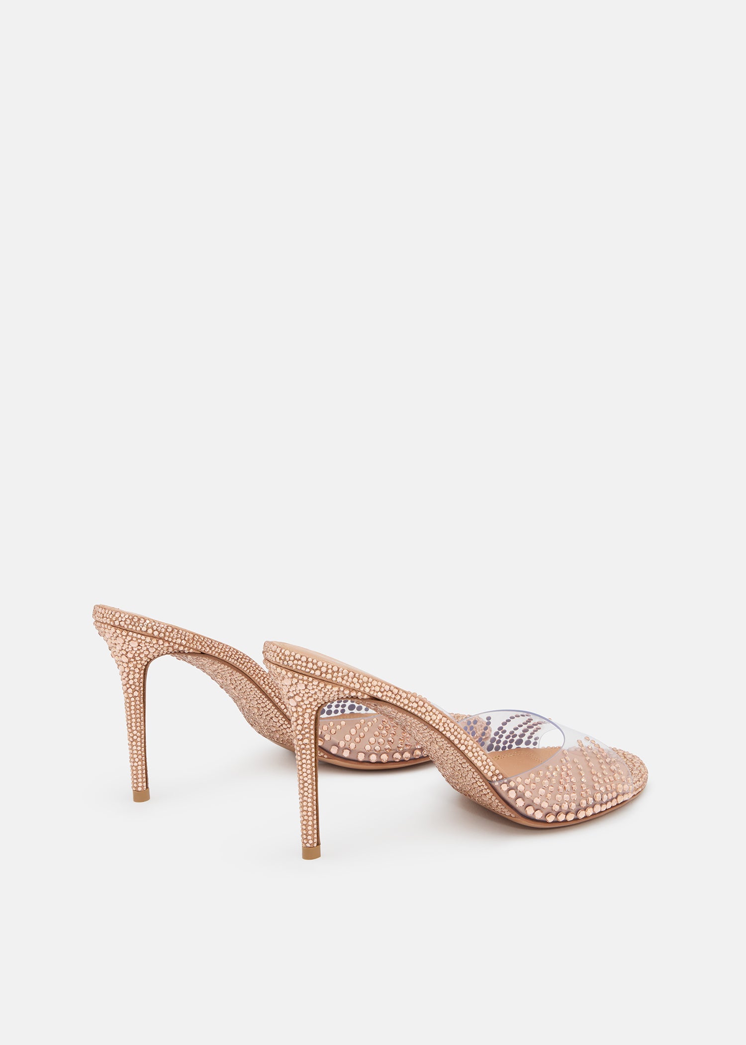 Crystal Flame Golden Brown Round Toe Mules