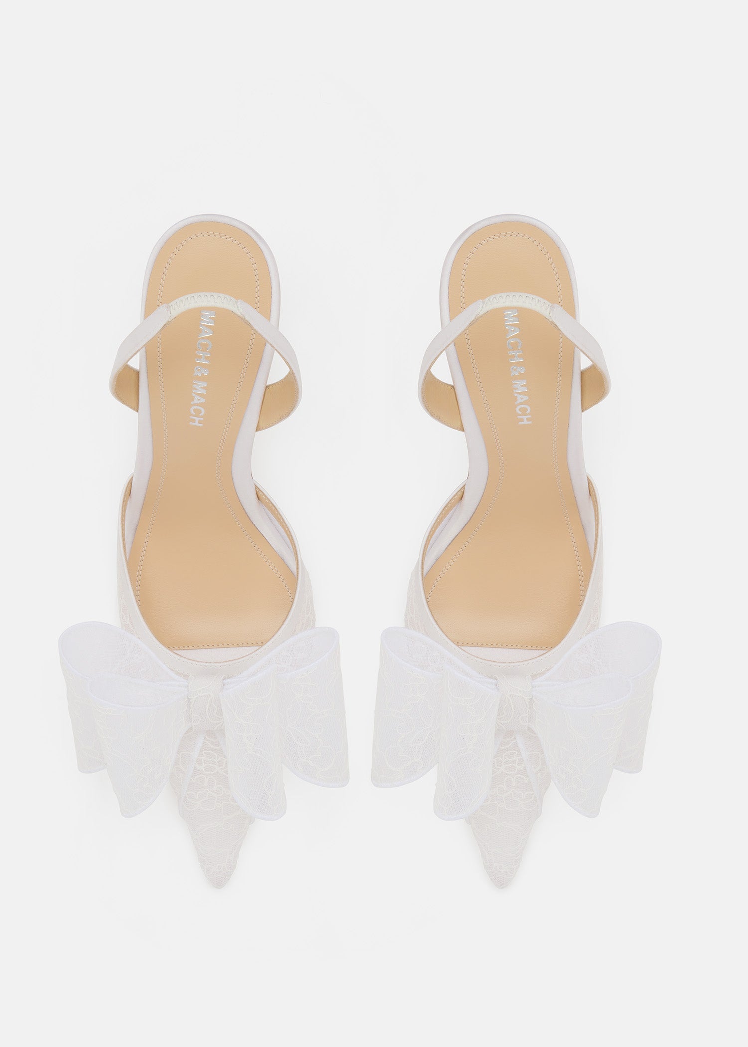 Le Cadeau White Lace Slingback