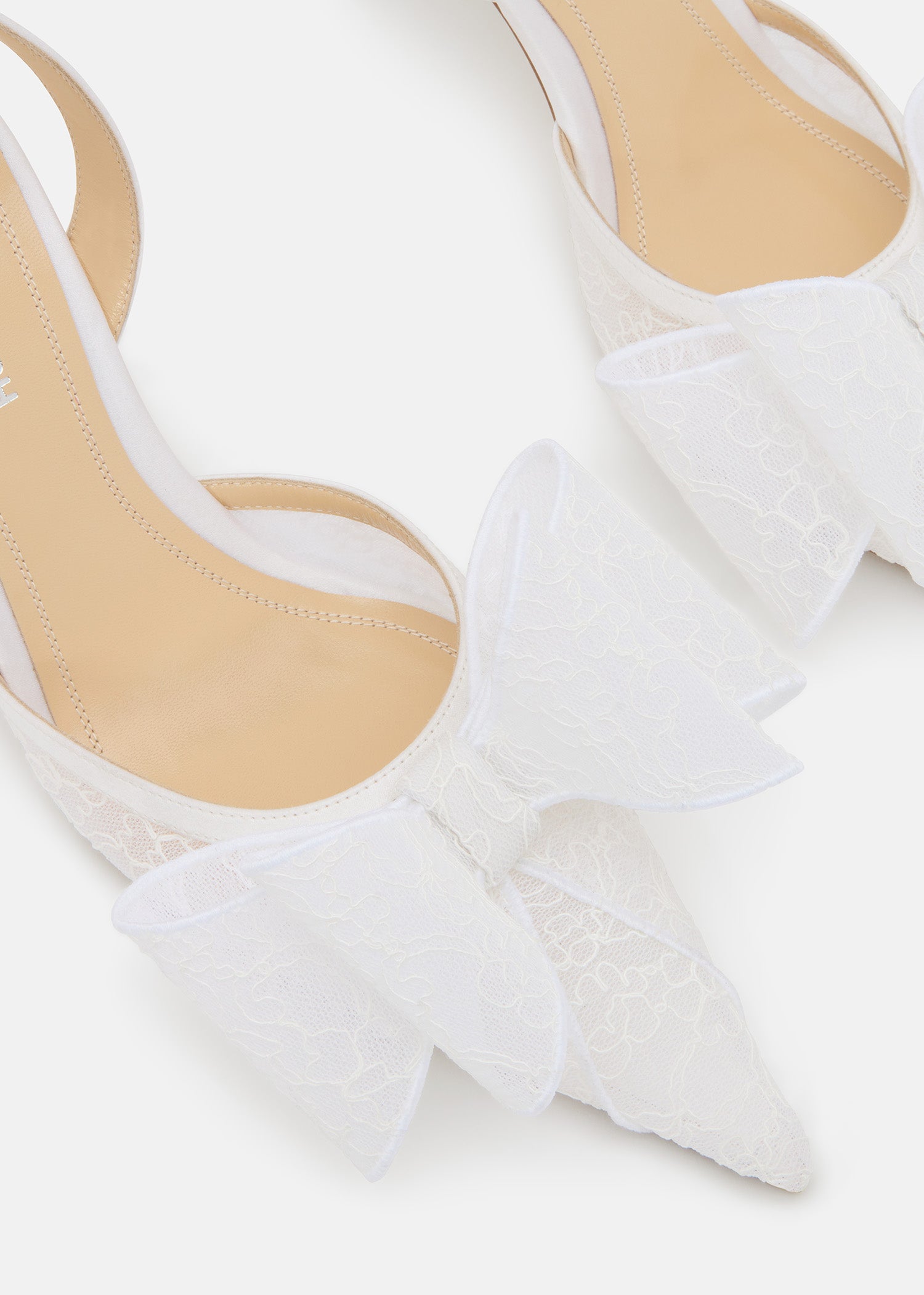 Le Cadeau White Lace Slingback