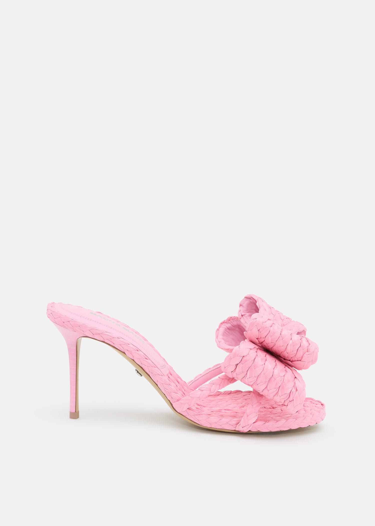 Le Cadeau' Braided Pink Raffia Mules