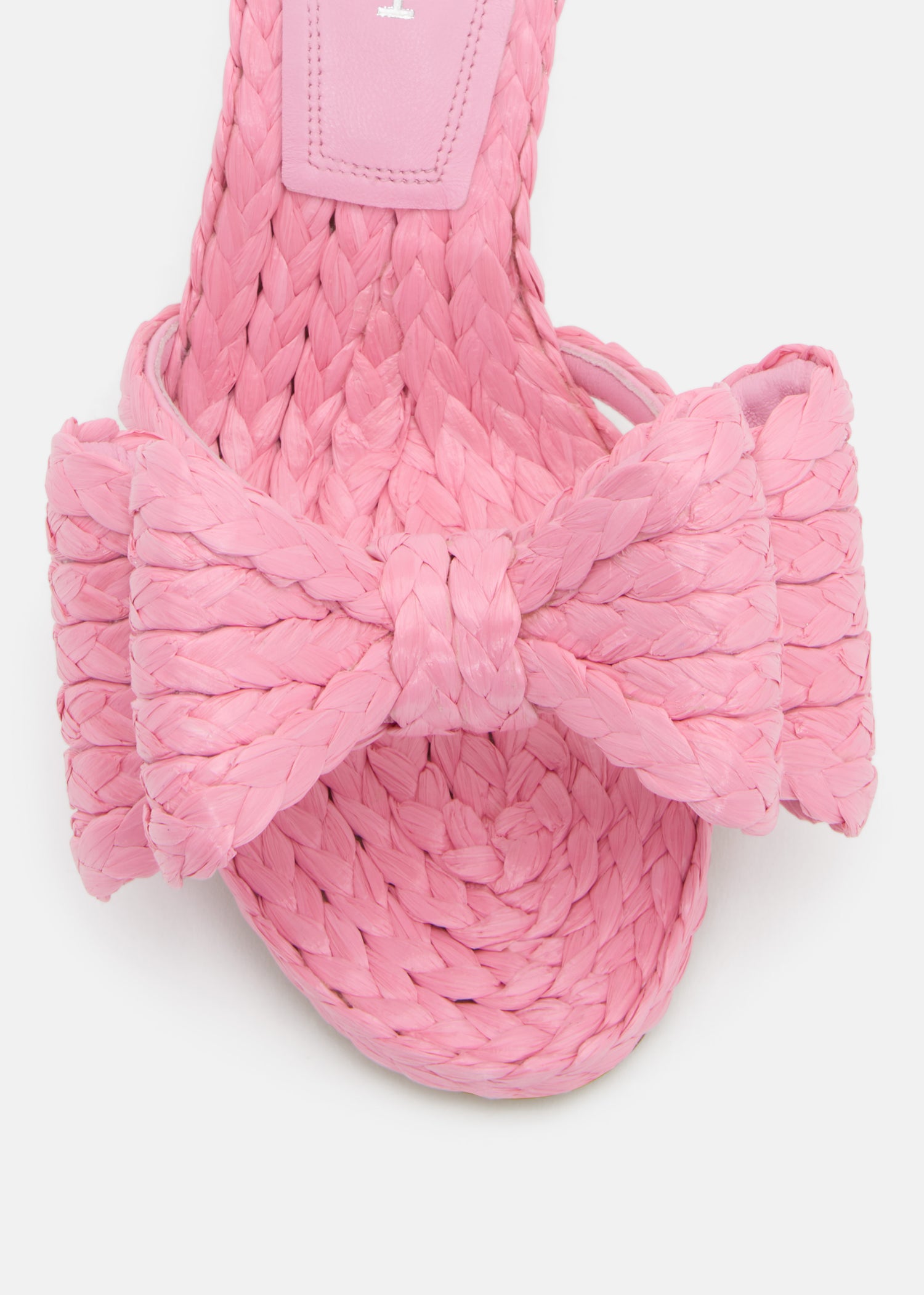 Le Cadeau' Braided Pink Raffia Mules
