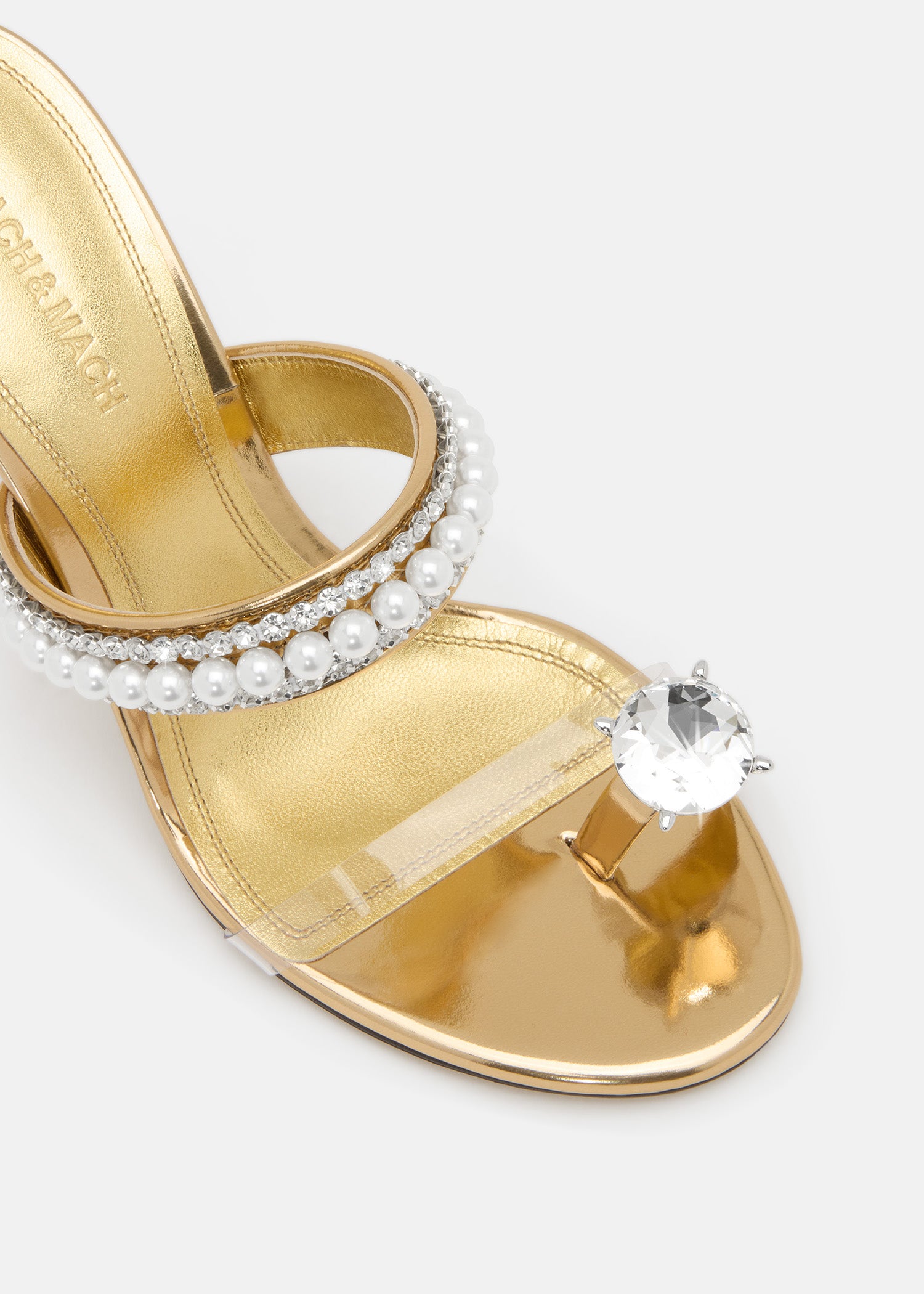 Diamond Of Elizabeth Ring Toe Leather Mules
