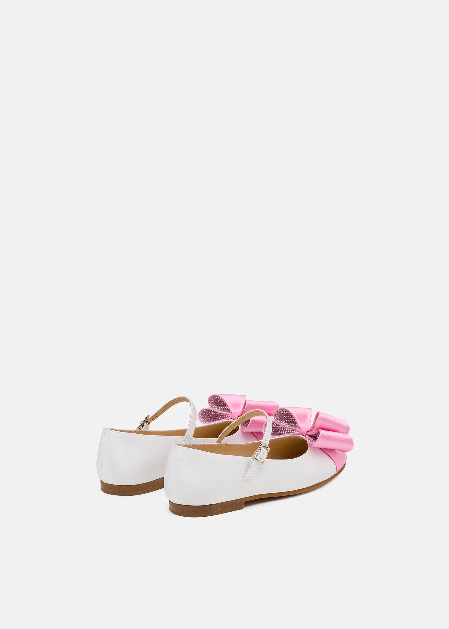 Le Cadeau White and Pink Satin Mini Ballerina