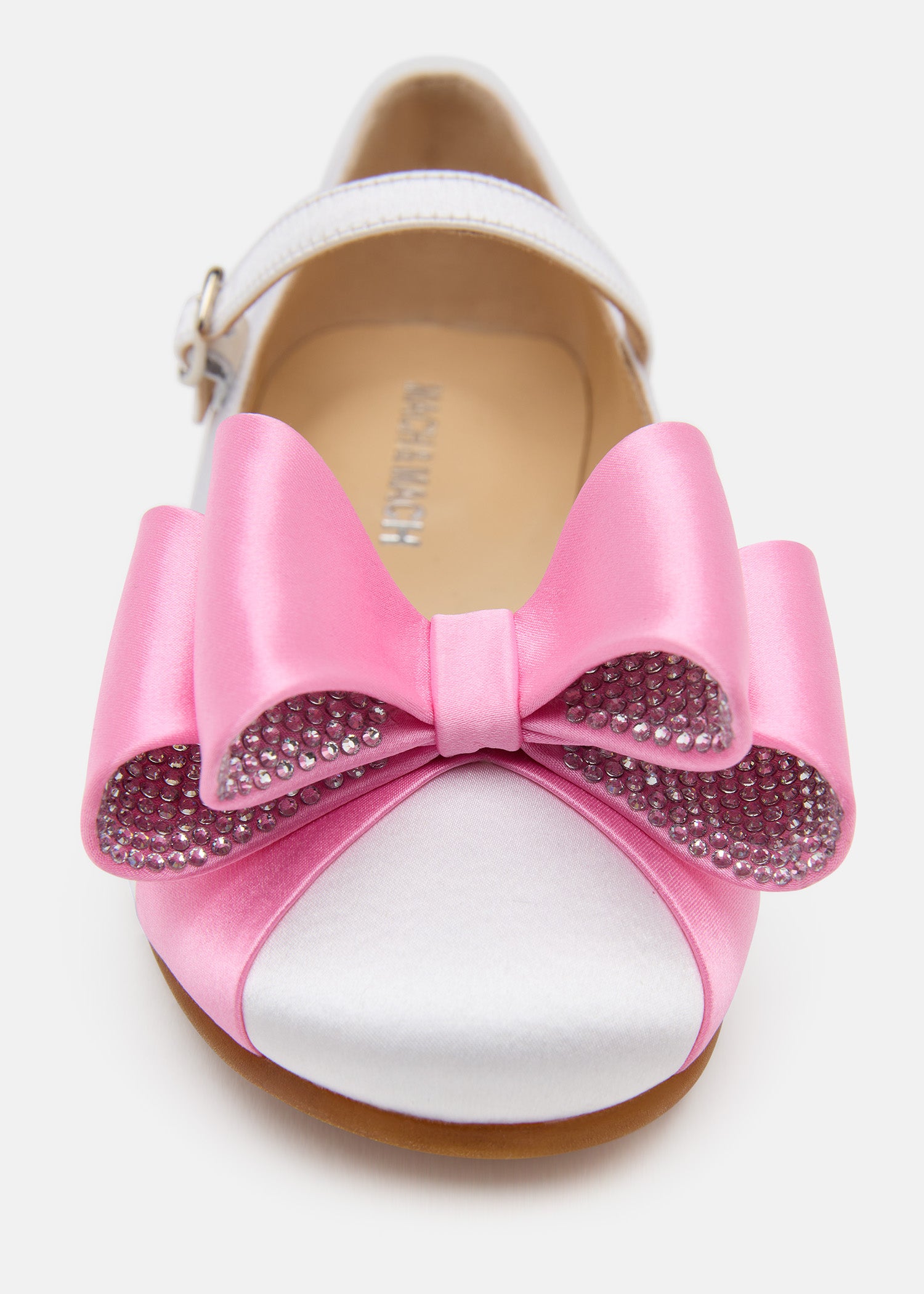 Le Cadeau White and Pink Satin Mini Ballerina