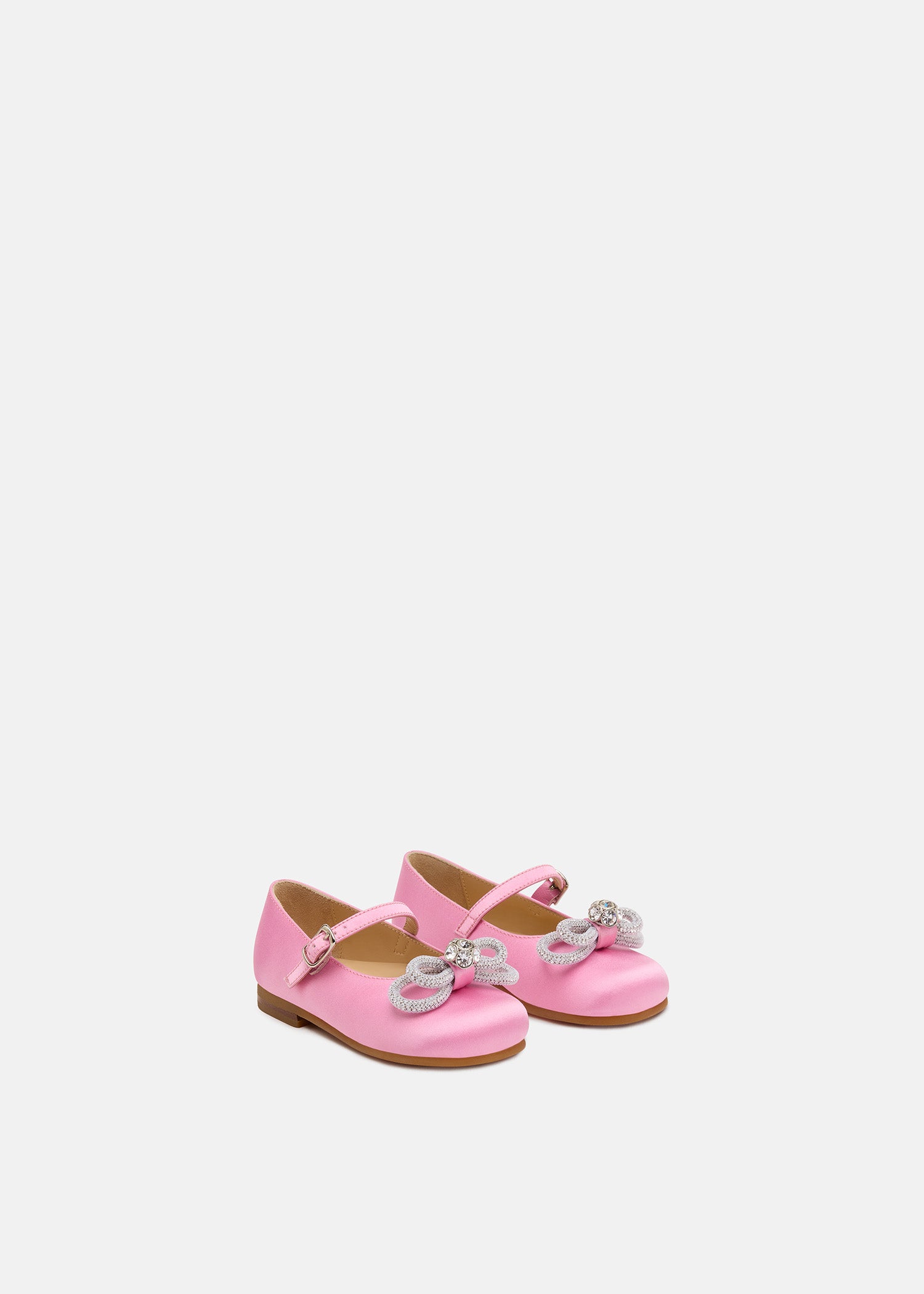 Double Bow Mini Ballerina Pink Satin