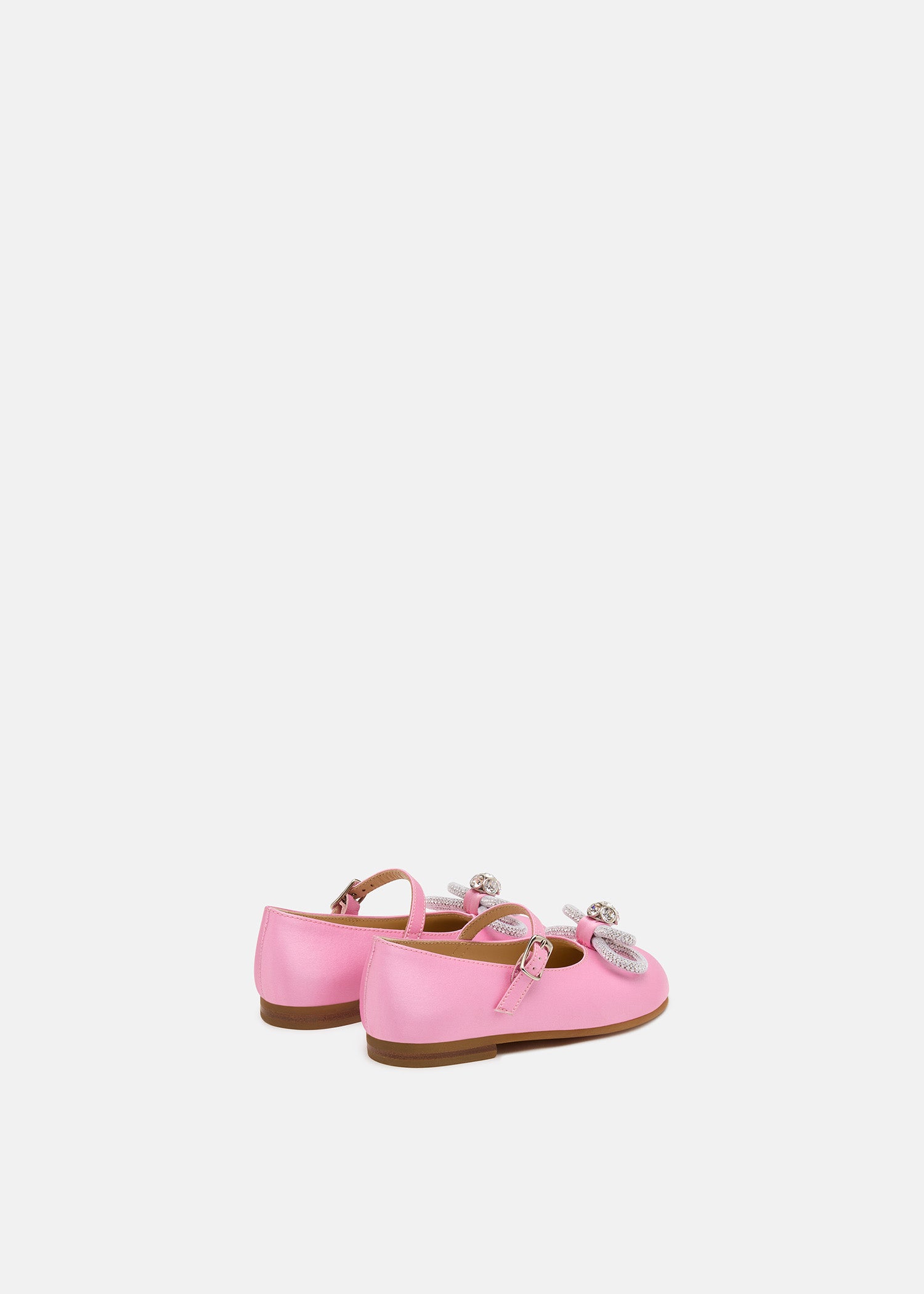 Double Bow Mini Ballerina Pink Satin
