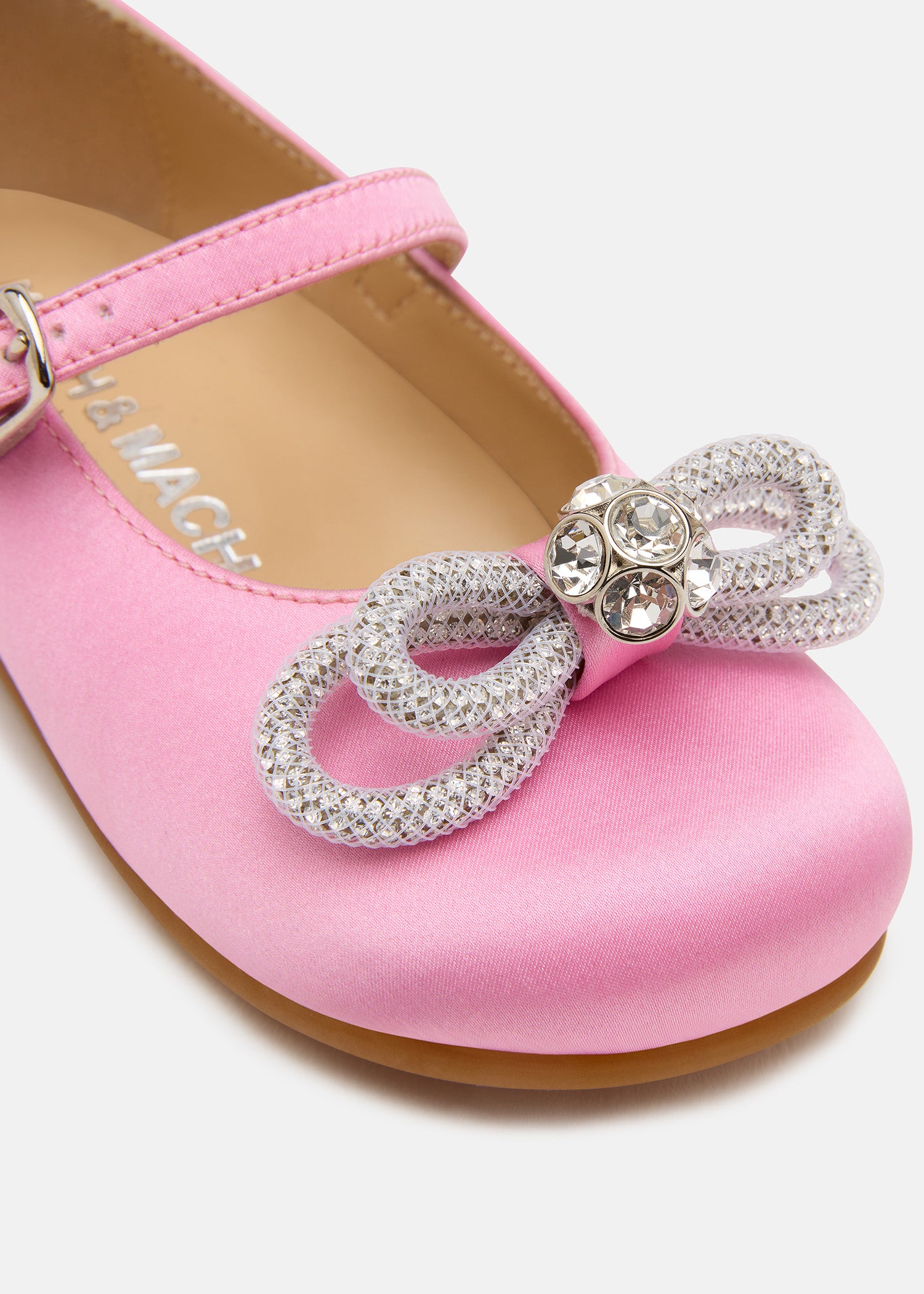 Double Bow Mini Ballerina Pink Satin