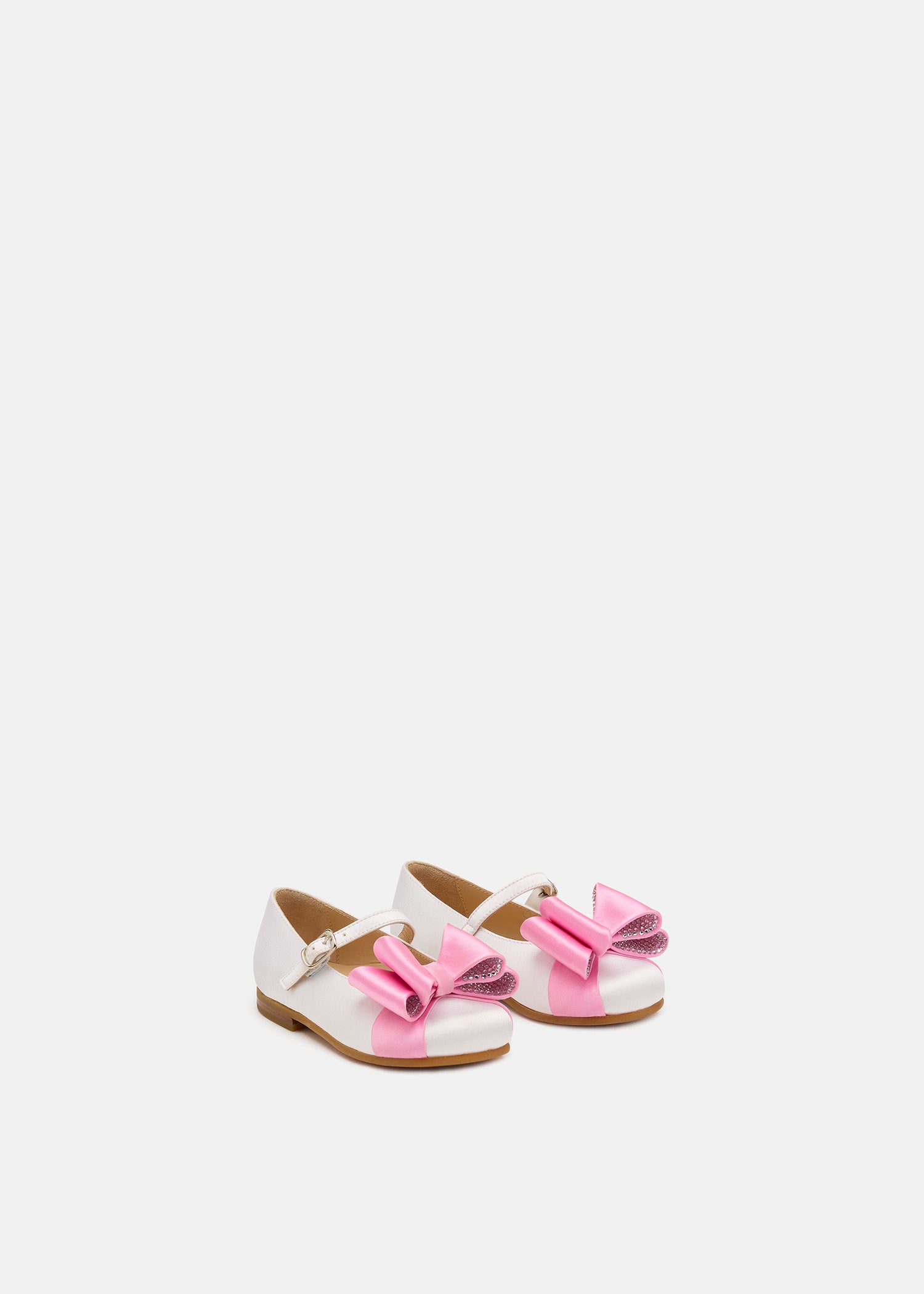 Le Cadeau Mini Ballerina in White and Pink Satin