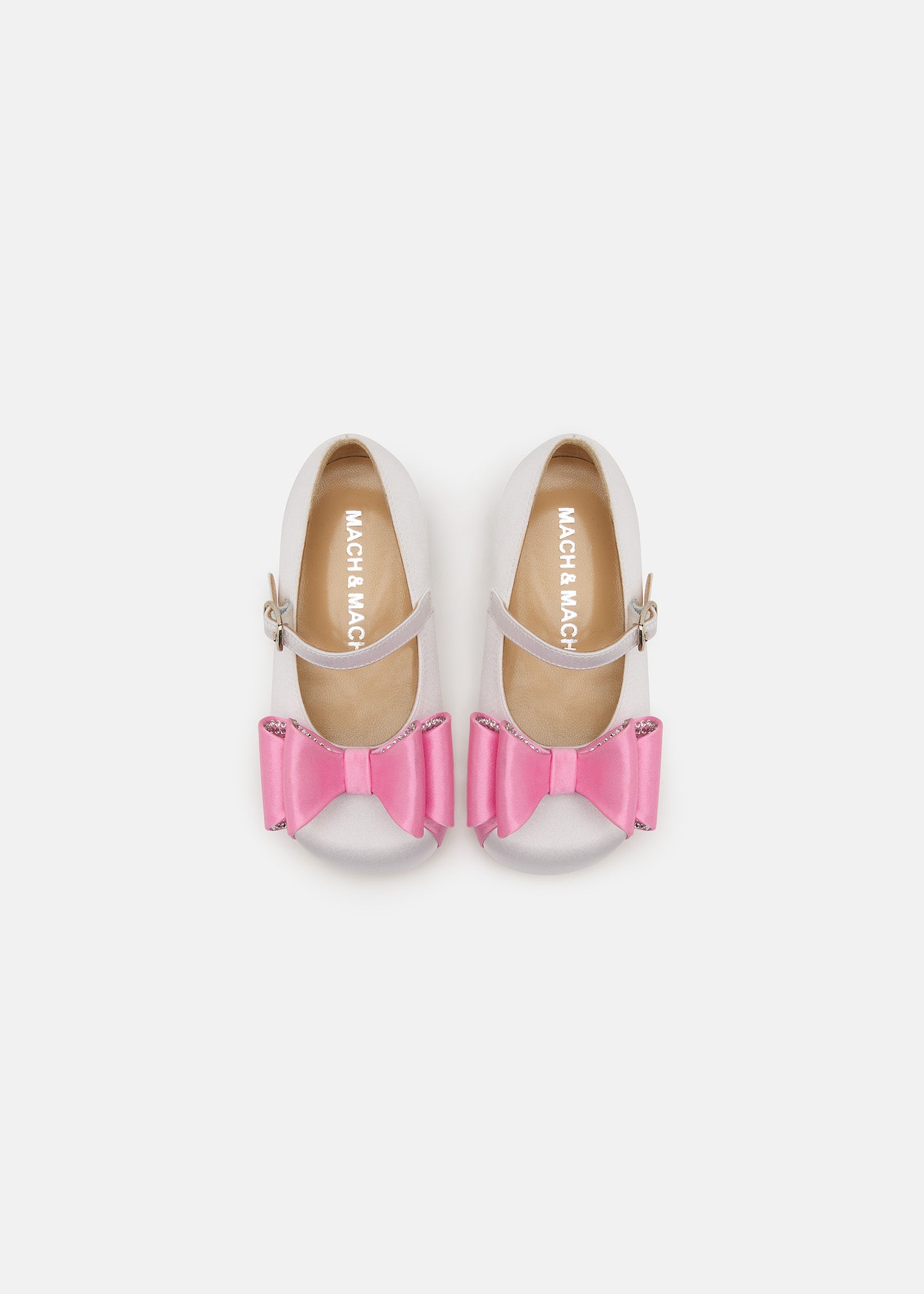Le Cadeau Mini Ballerina in White and Pink Satin