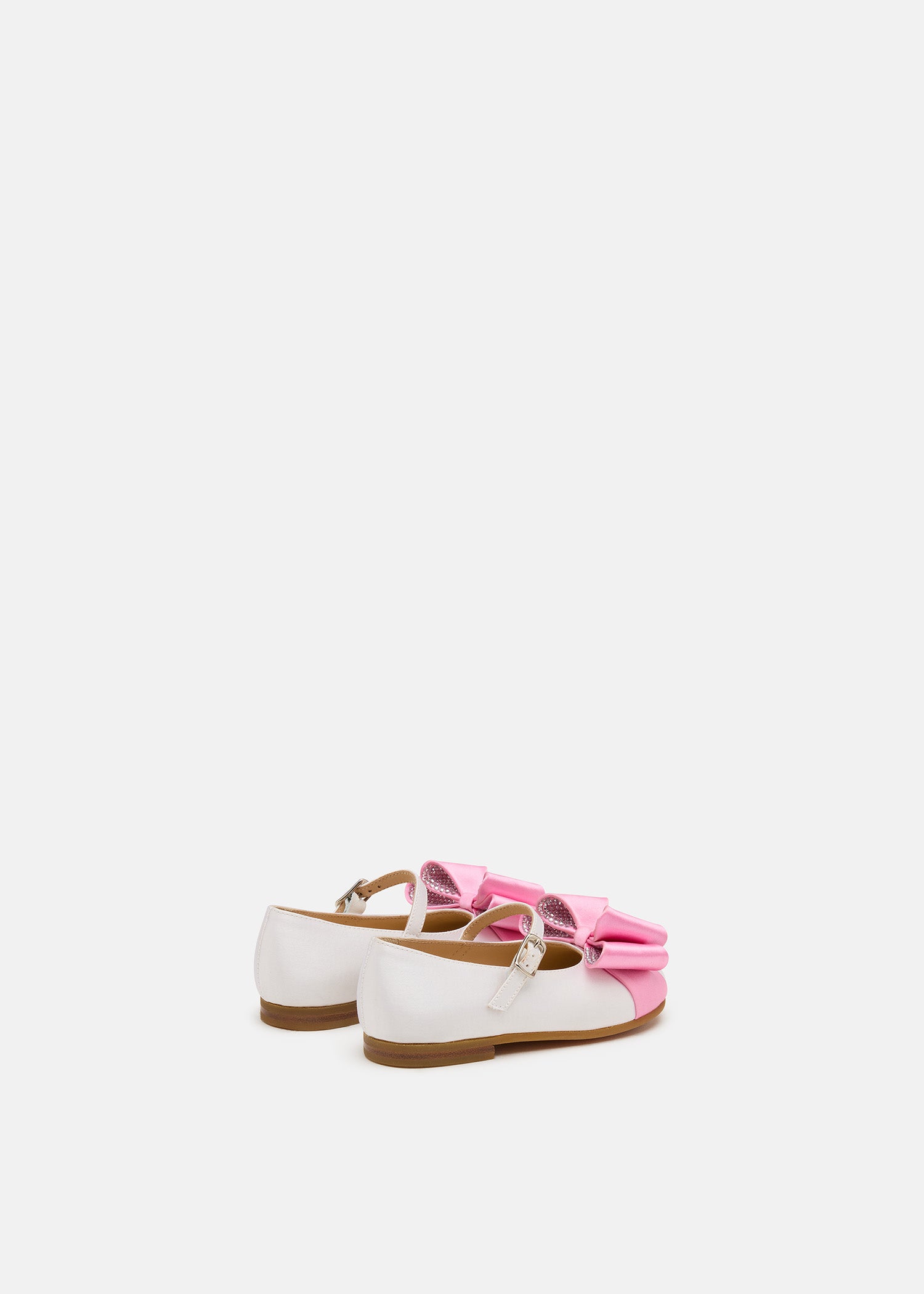 Le Cadeau Mini Ballerina in White and Pink Satin