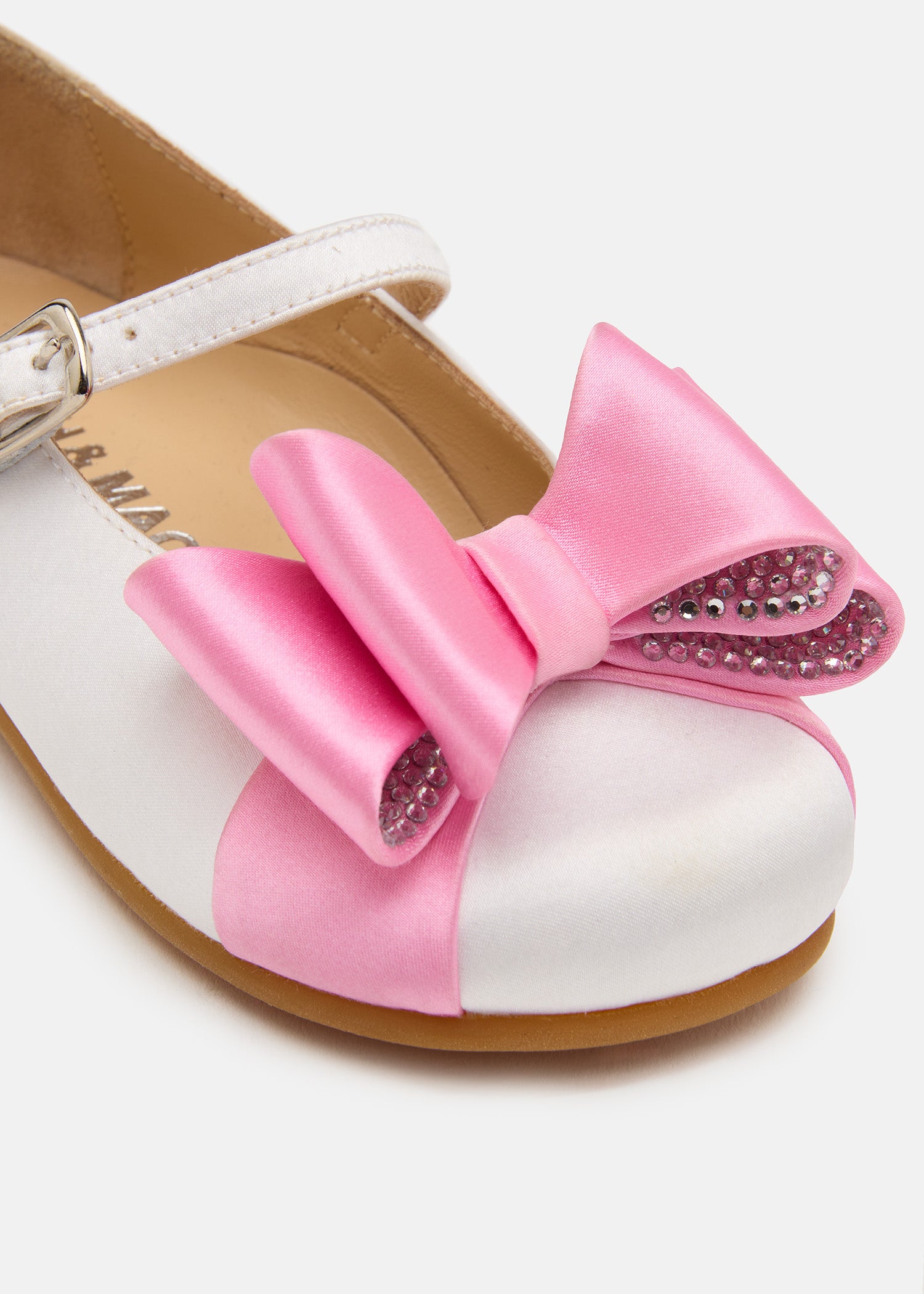 Le Cadeau Mini Ballerina in White and Pink Satin