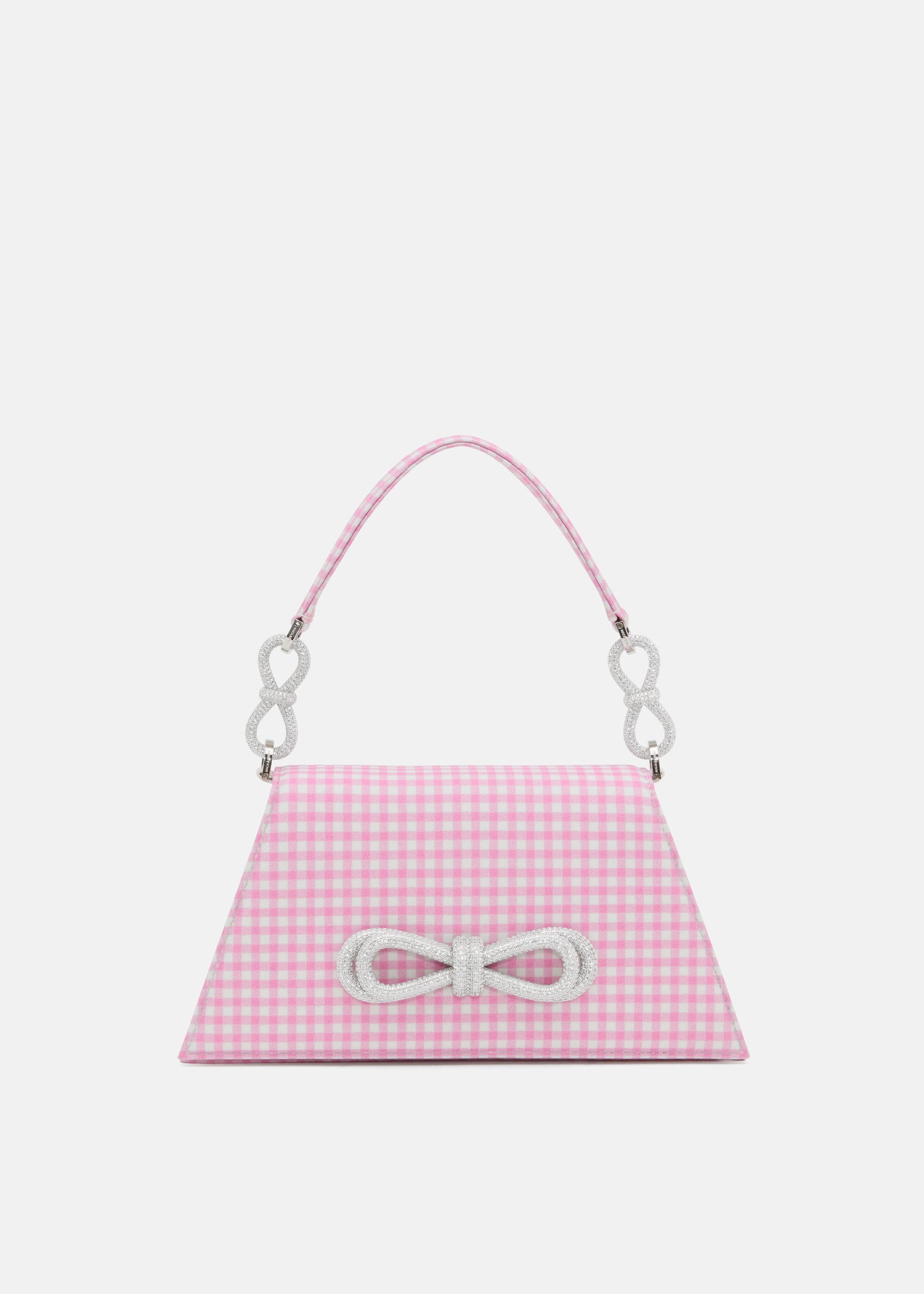 Double Bow Pink Gingham Samantha Handbag Medium