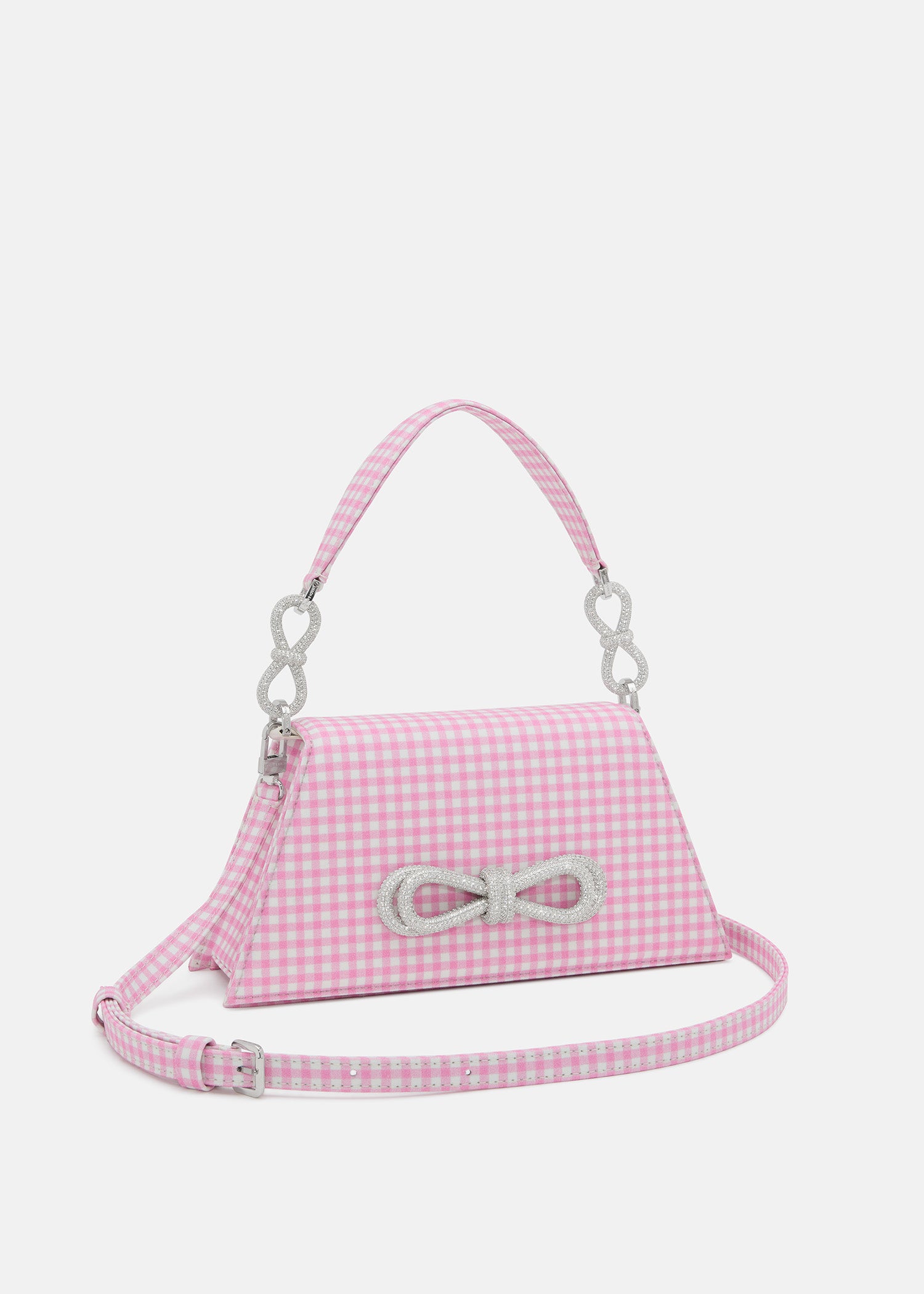 Double Bow Pink Gingham Samantha Handbag Medium