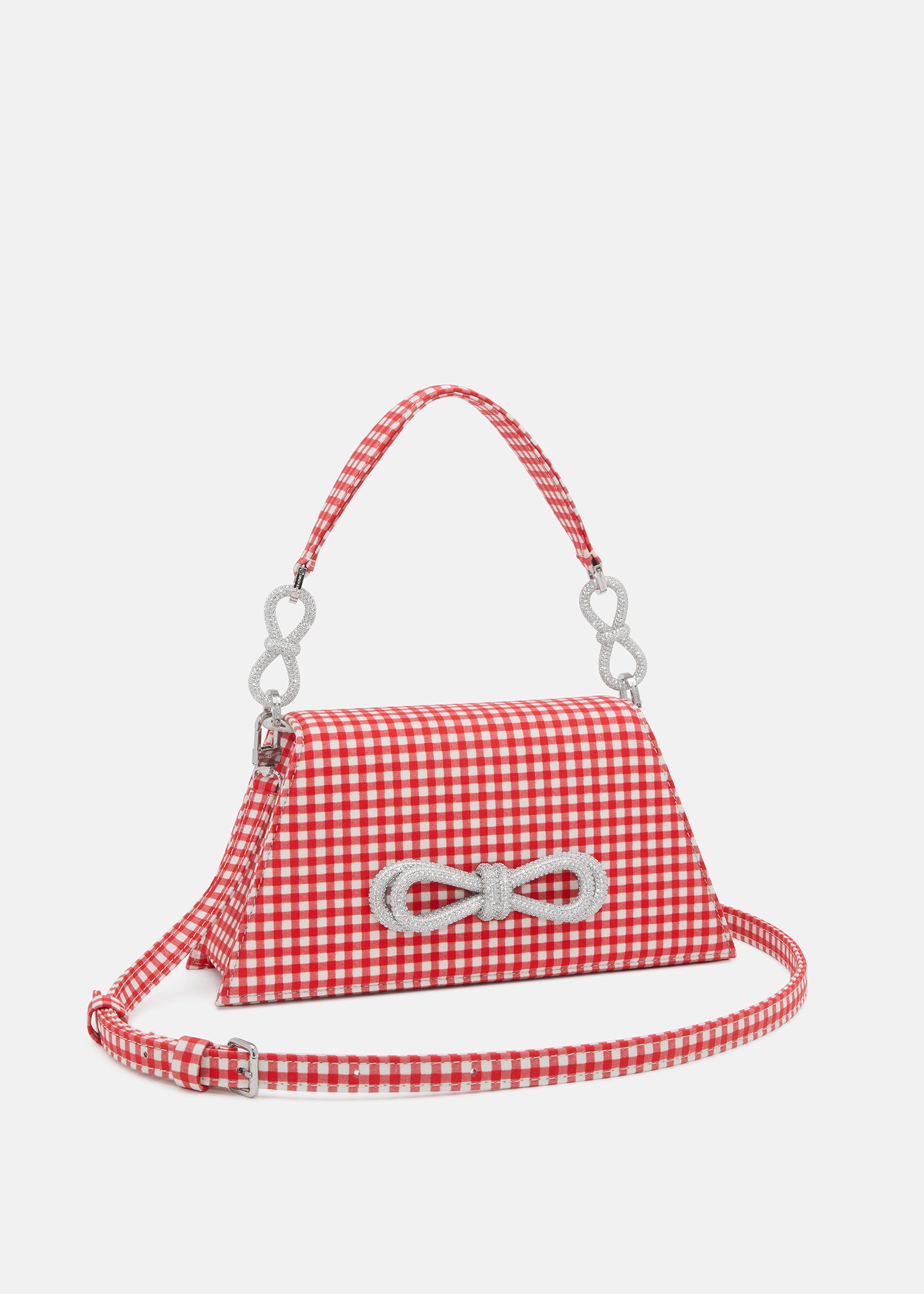 Double Bow Red Gingham Samantha Handbag Medium